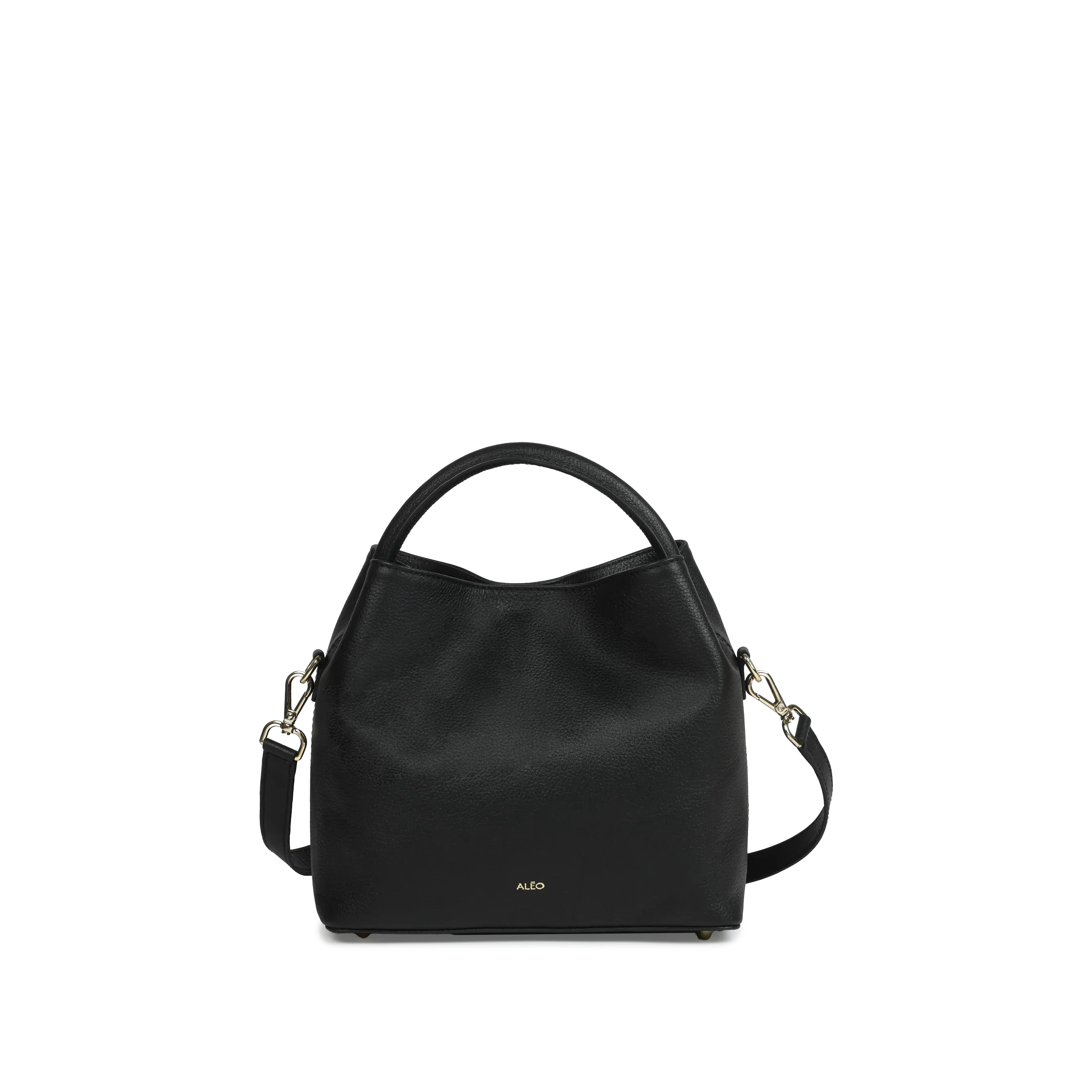 ALEO BON BON LEATHER HANDBAG BLACK