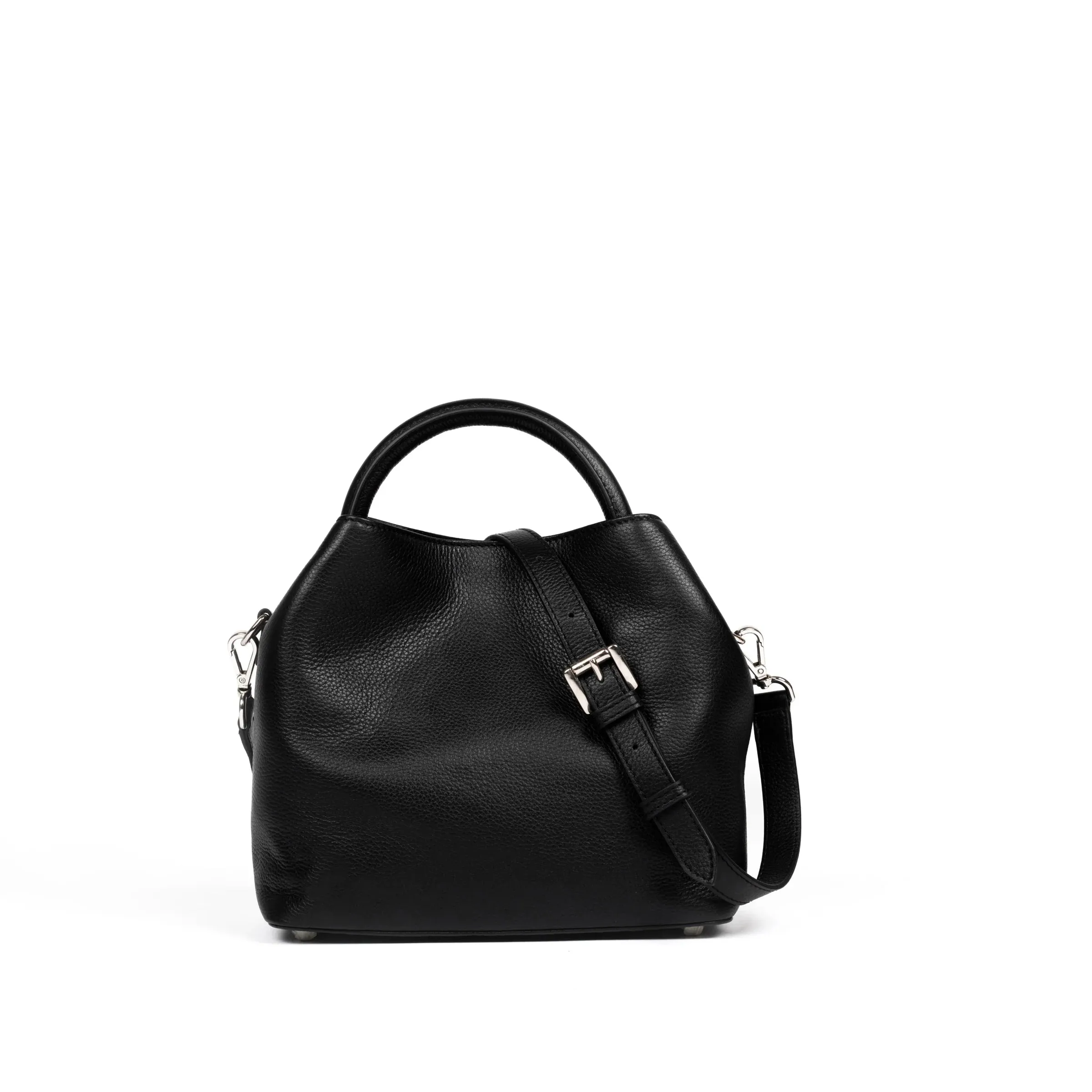 ALEO BON BON LEATHER HANDBAG BLACK