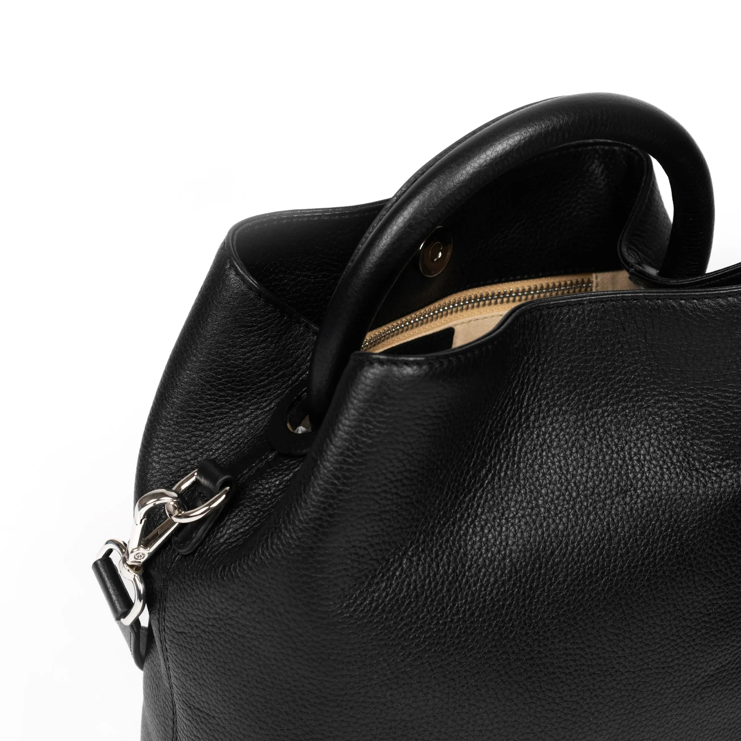 ALEO BON BON LEATHER HANDBAG BLACK