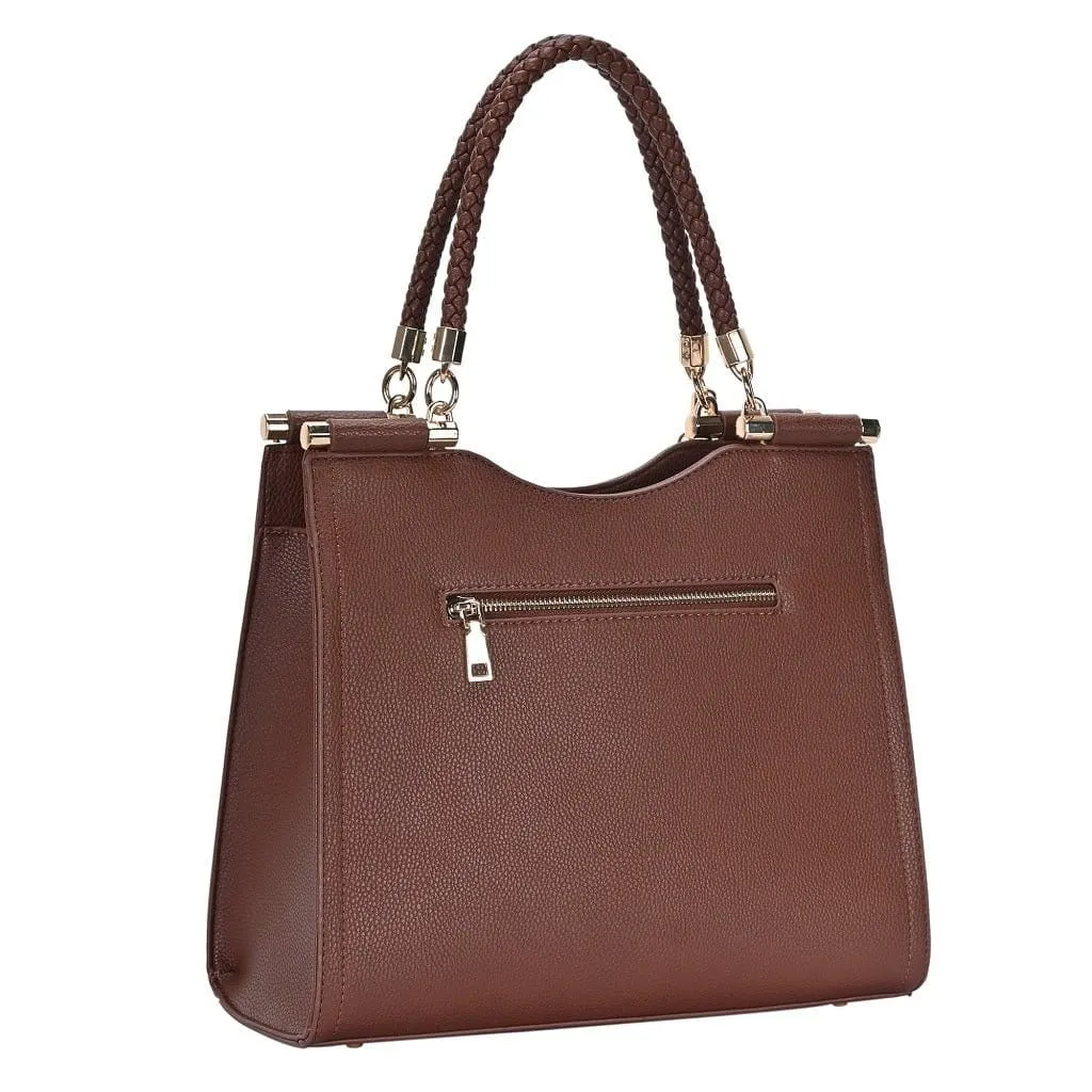 BGT2961 Structured Stylish Double Tassel Satchel Bag