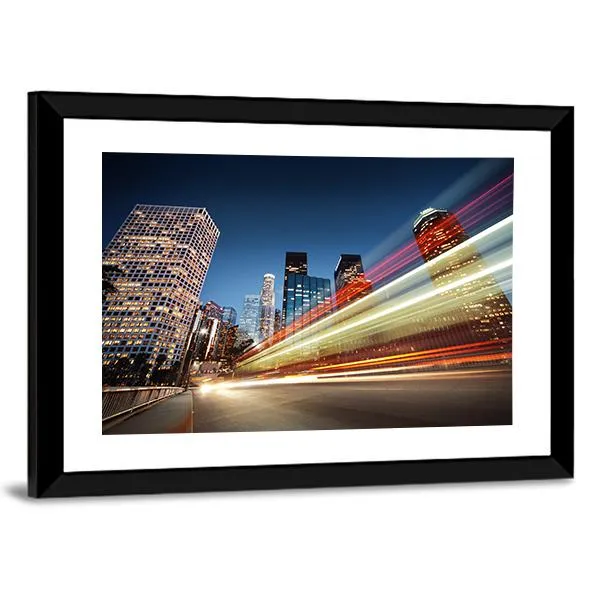 Blurred Bus Speeding Canvas Wall Art