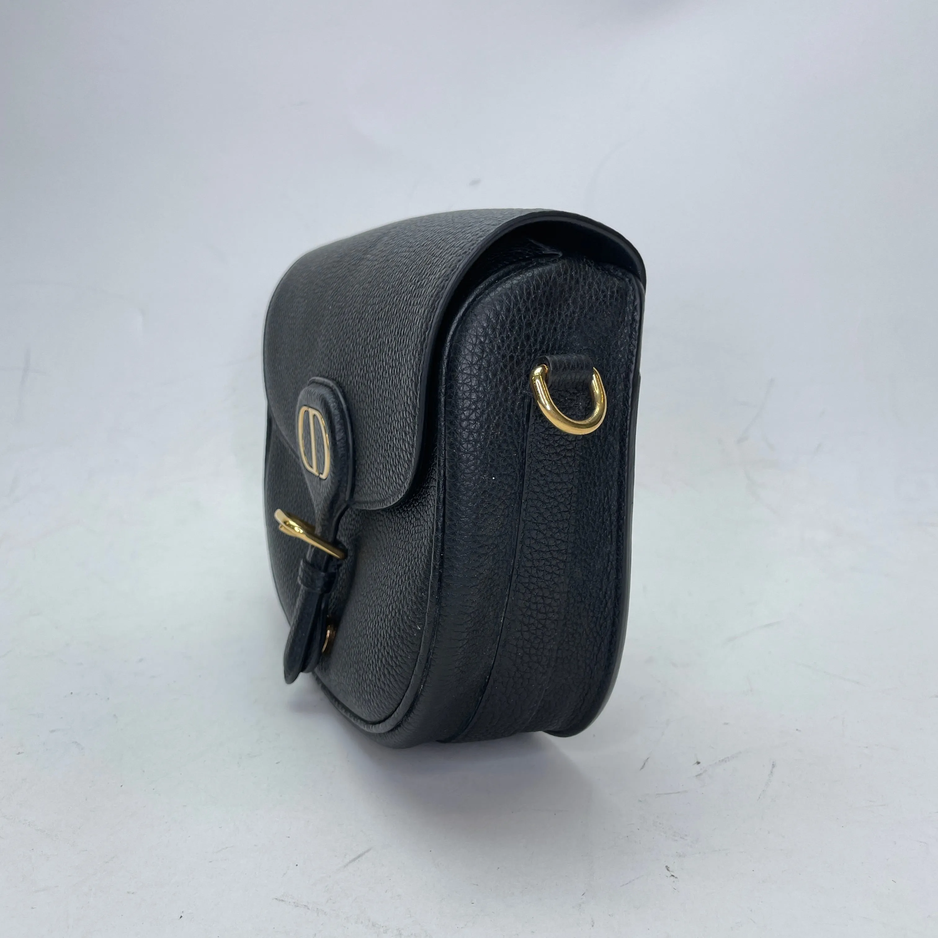 Bobby Black Crossbody Bag in Calfskin, Gold hardware