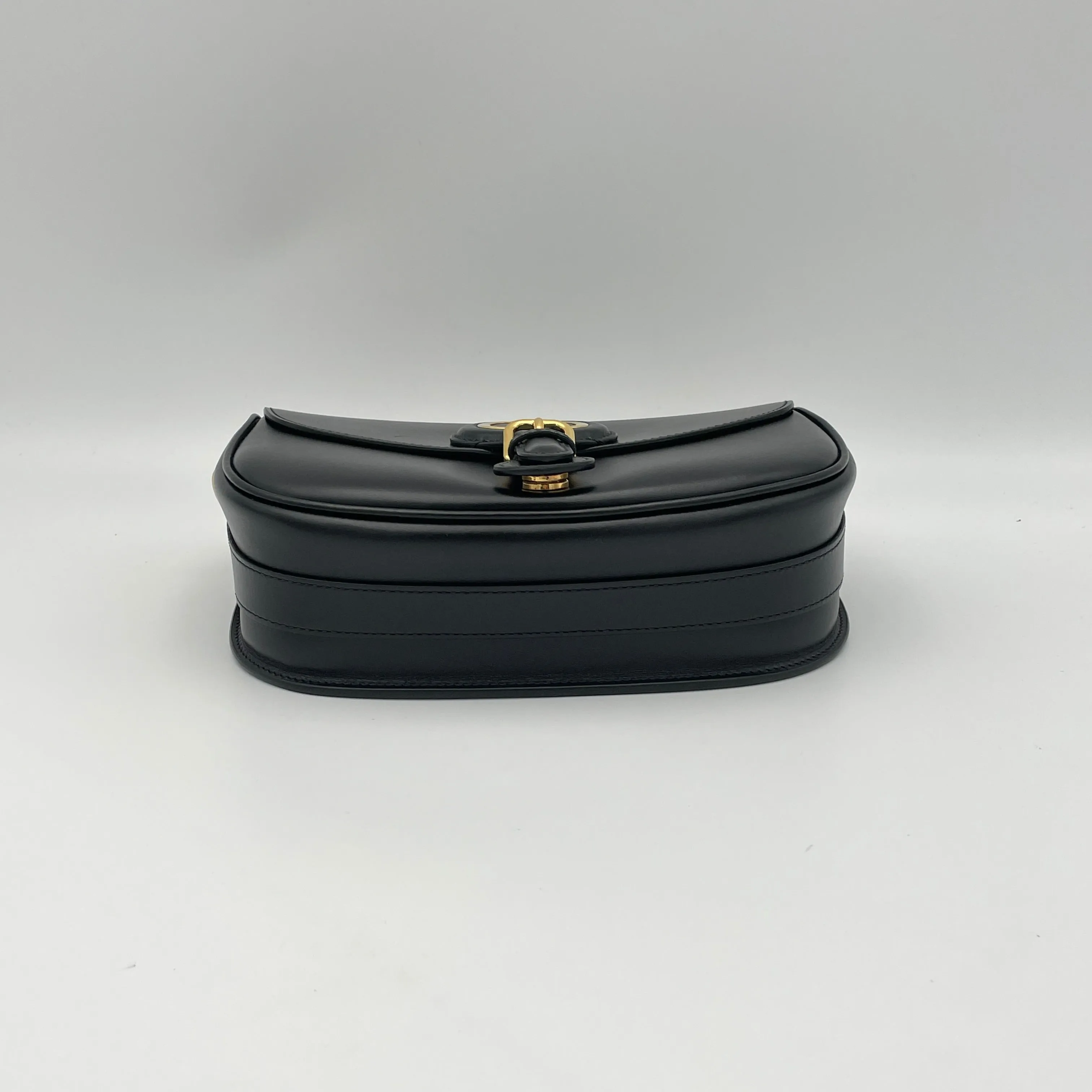 Bobby Medium Black Crossbody Bag in Calfskin, Gold hardware