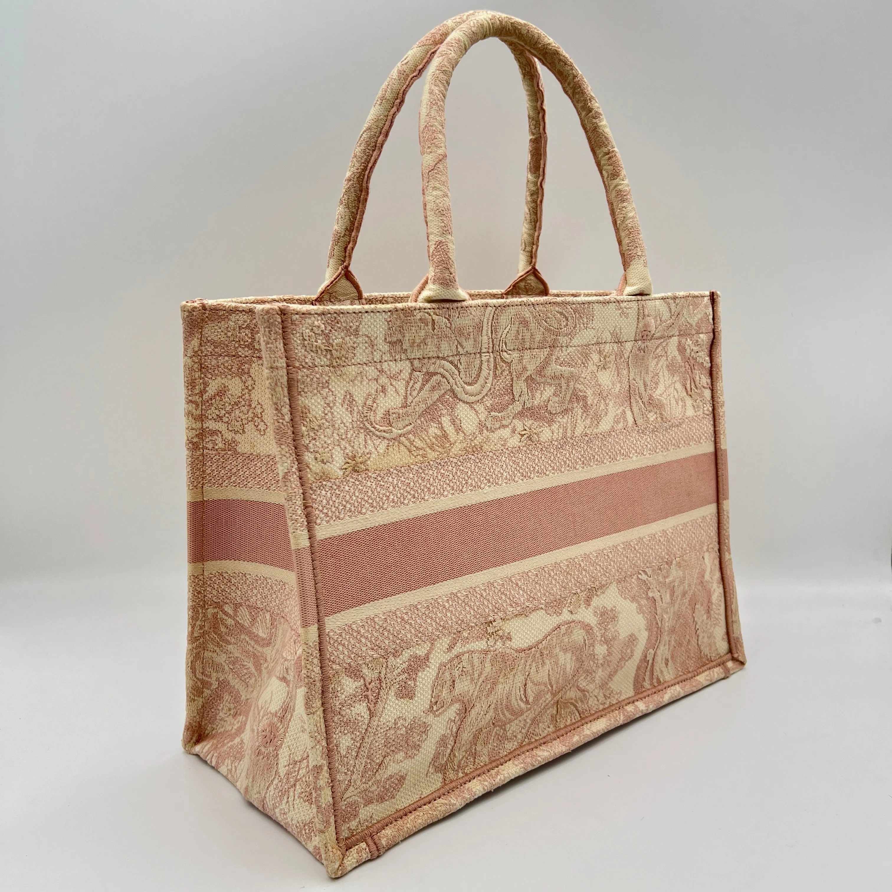 Book Tote Medium Pink Tote Bag in Jacquard