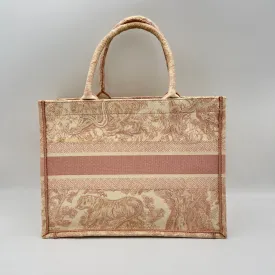 Book Tote Medium Pink Tote Bag in Jacquard