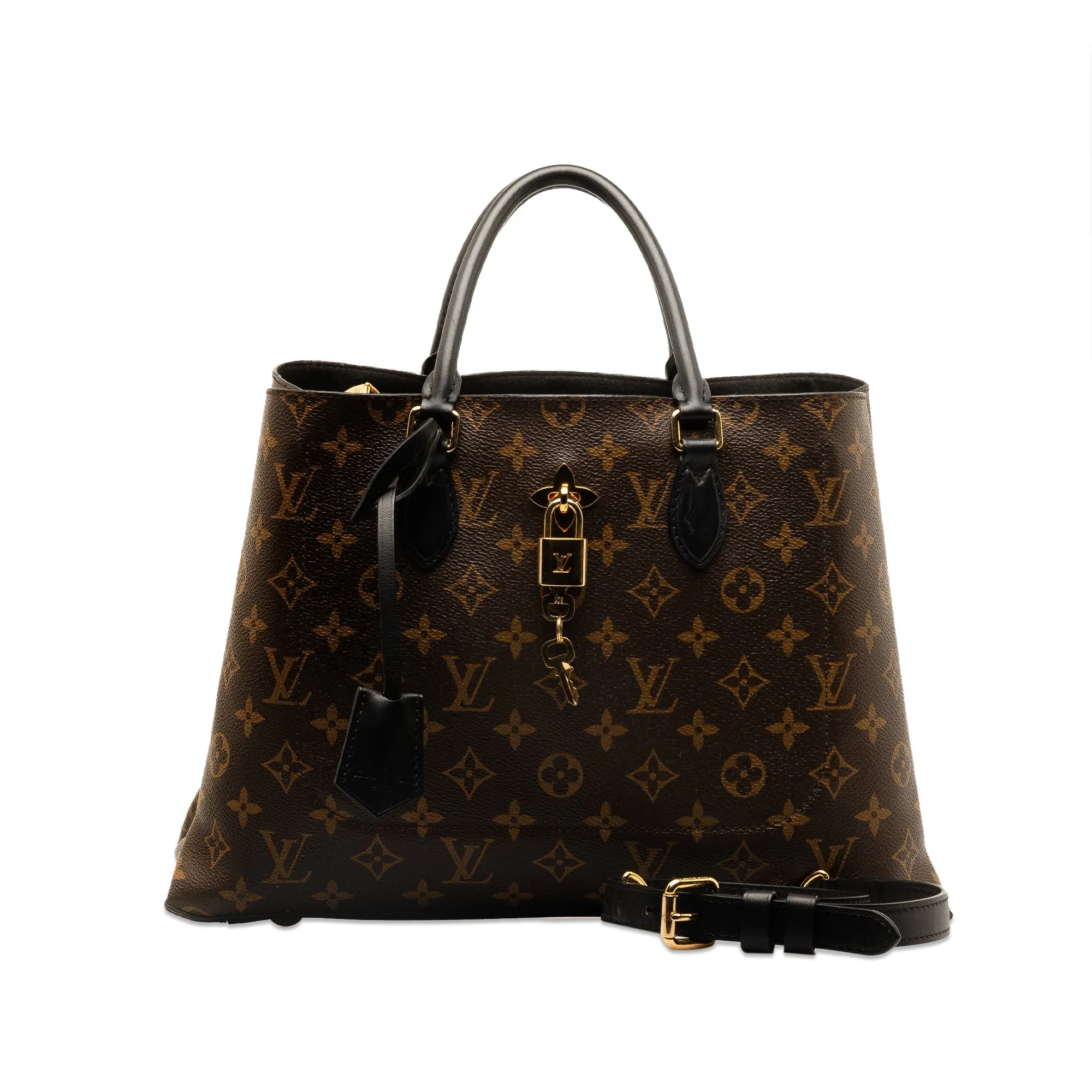 Brown Louis Vuitton Monogram Flower Tote Satchel