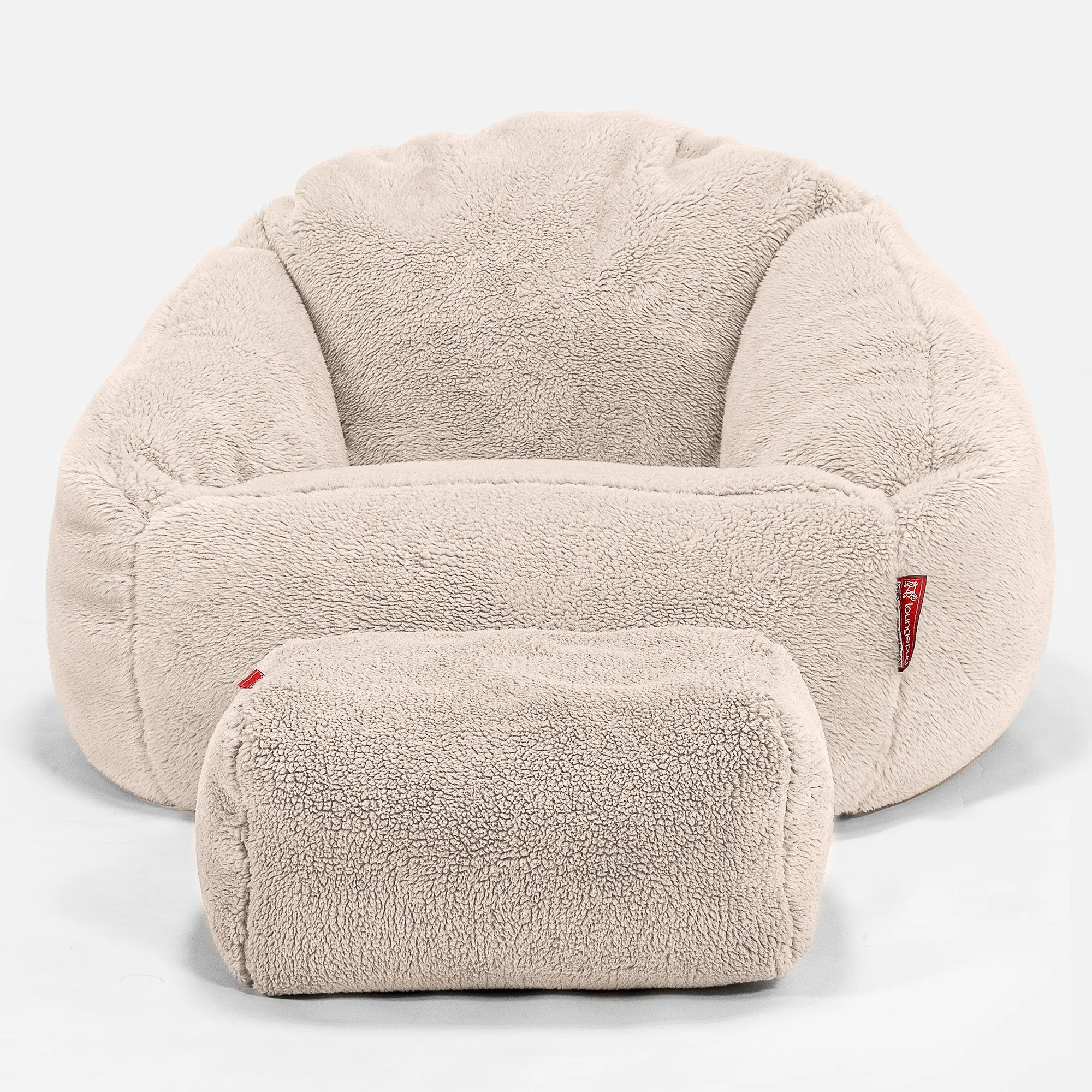 Bubble Bean Bag Chair - Teddy Faux Fur Cream