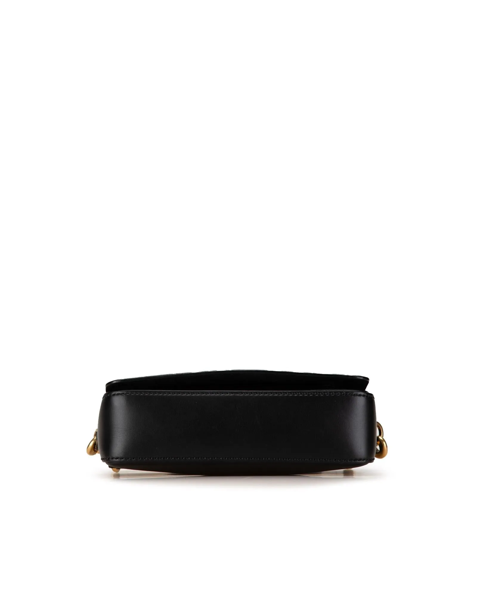 Calfskin Flap Bag with Detachable Handle and Gold-Tone Hardware