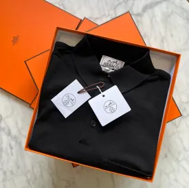 Camiseta Pólo Hermès Preta