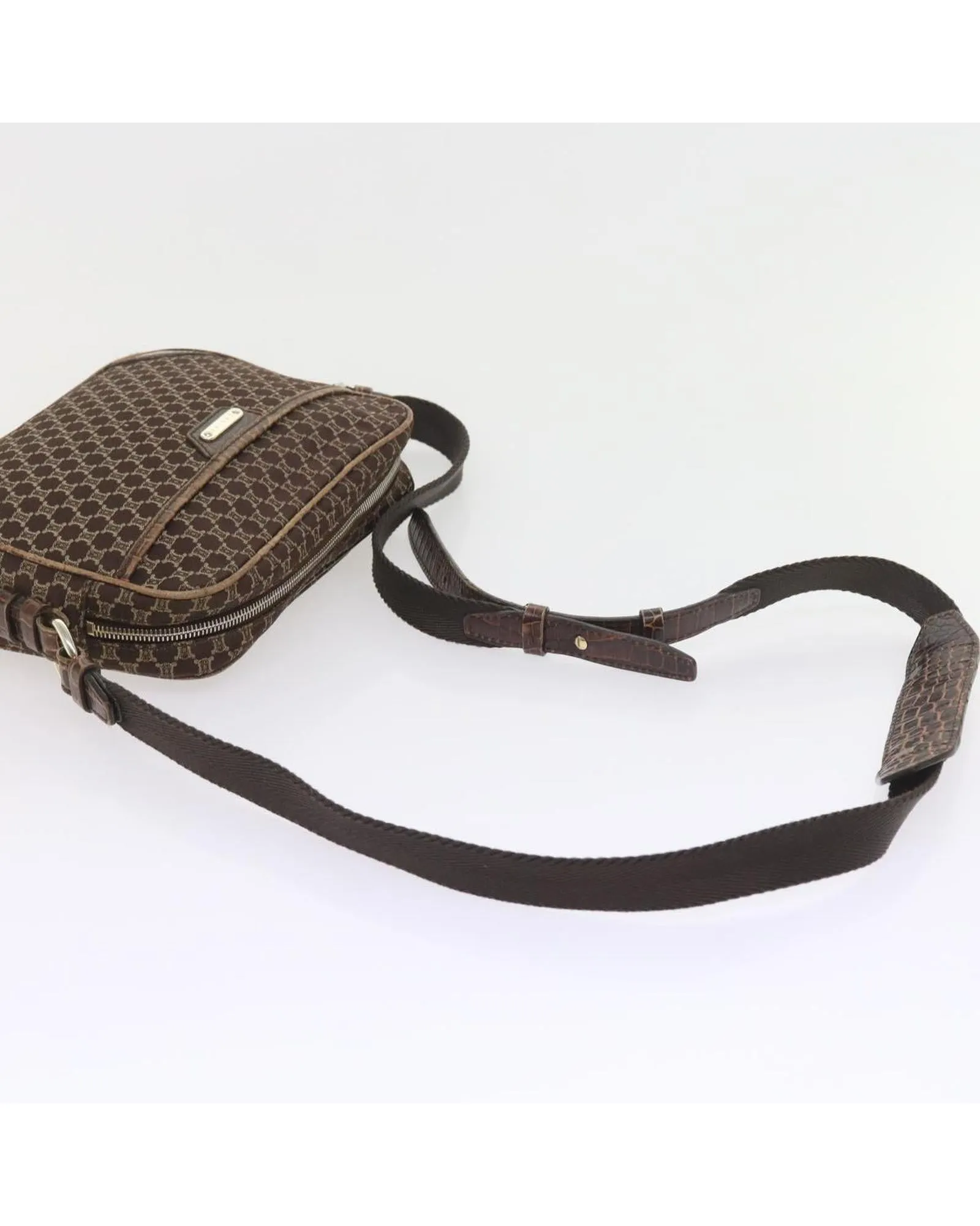 Canvas Shoulder Bag with Flap Closure and Adjustable Strap