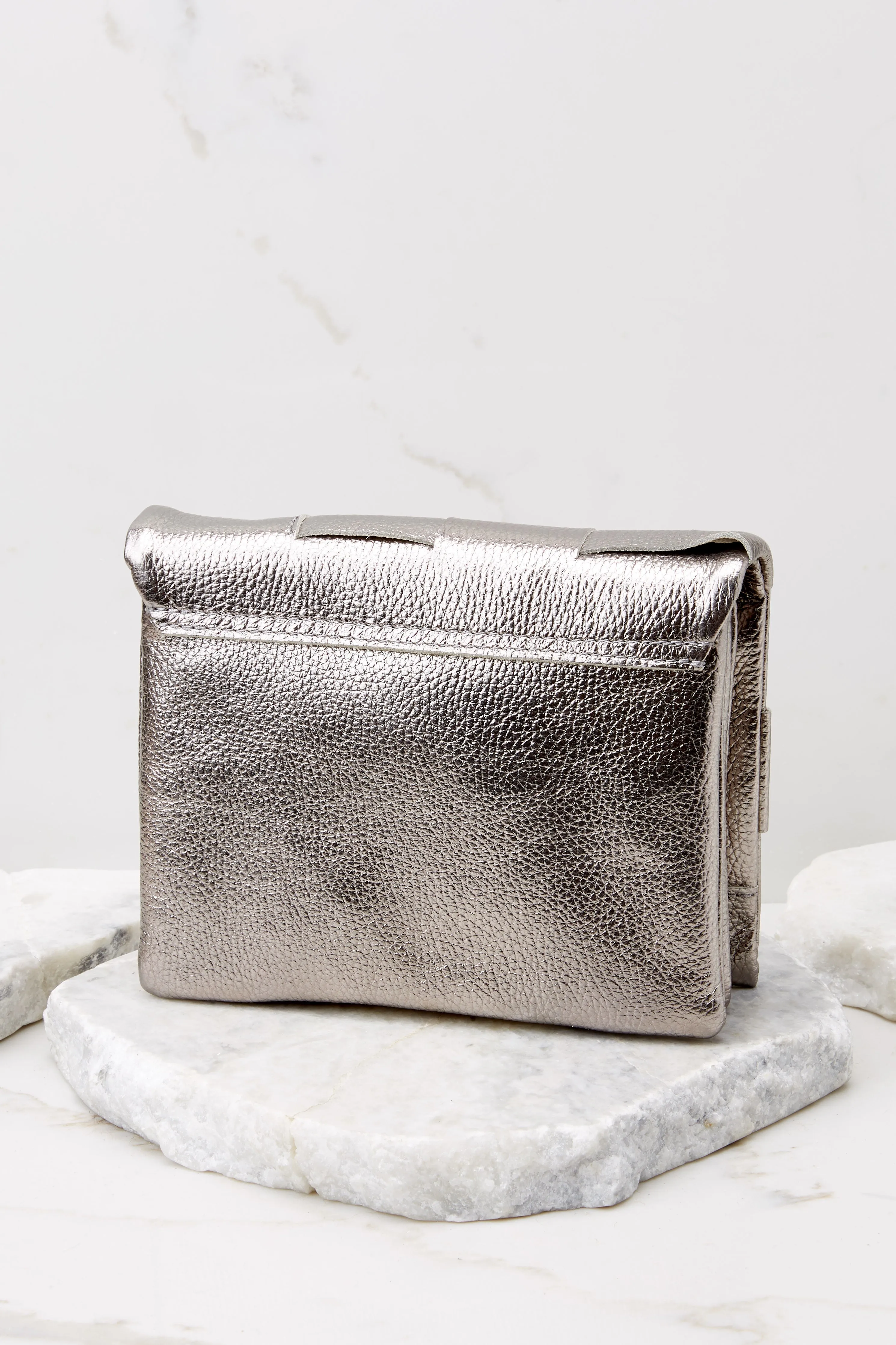 Caught In A Moment Silver Leather Bag