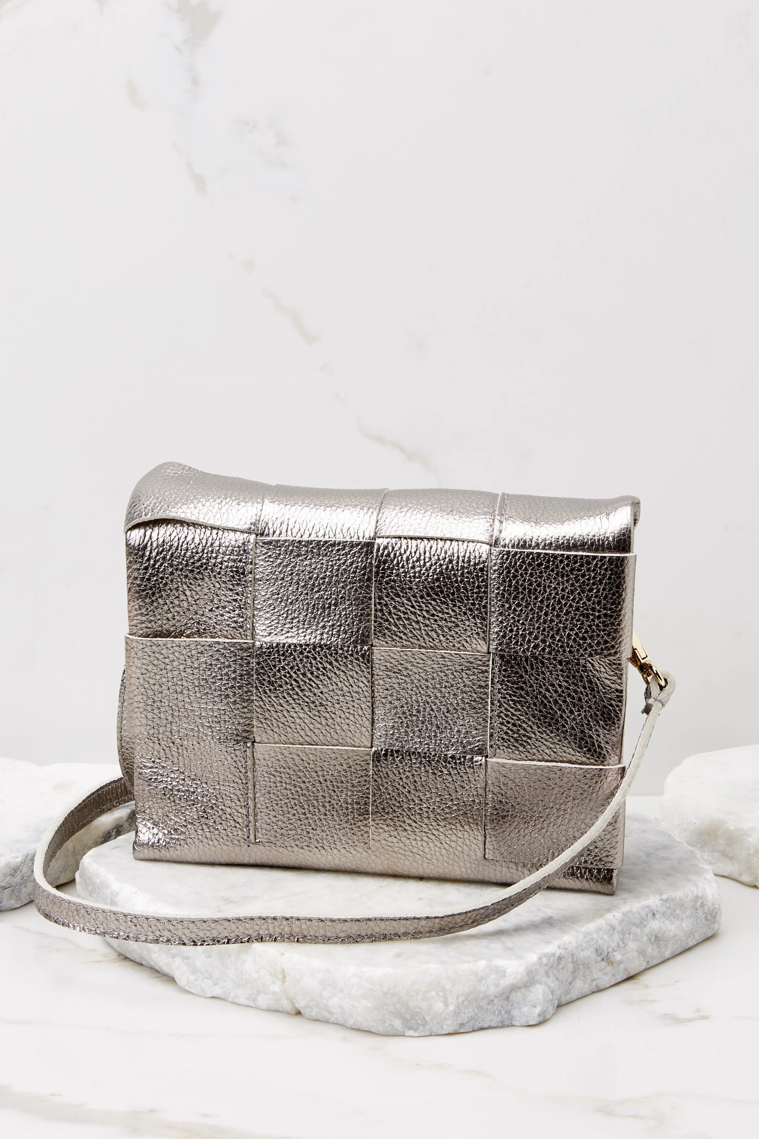 Caught In A Moment Silver Leather Bag