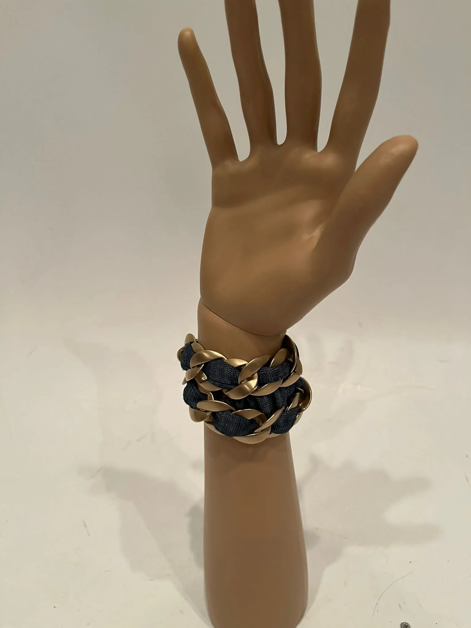 Chanel 08C 2008 Cruise Denim Gold Chain Headband/Necklace/Bracelet