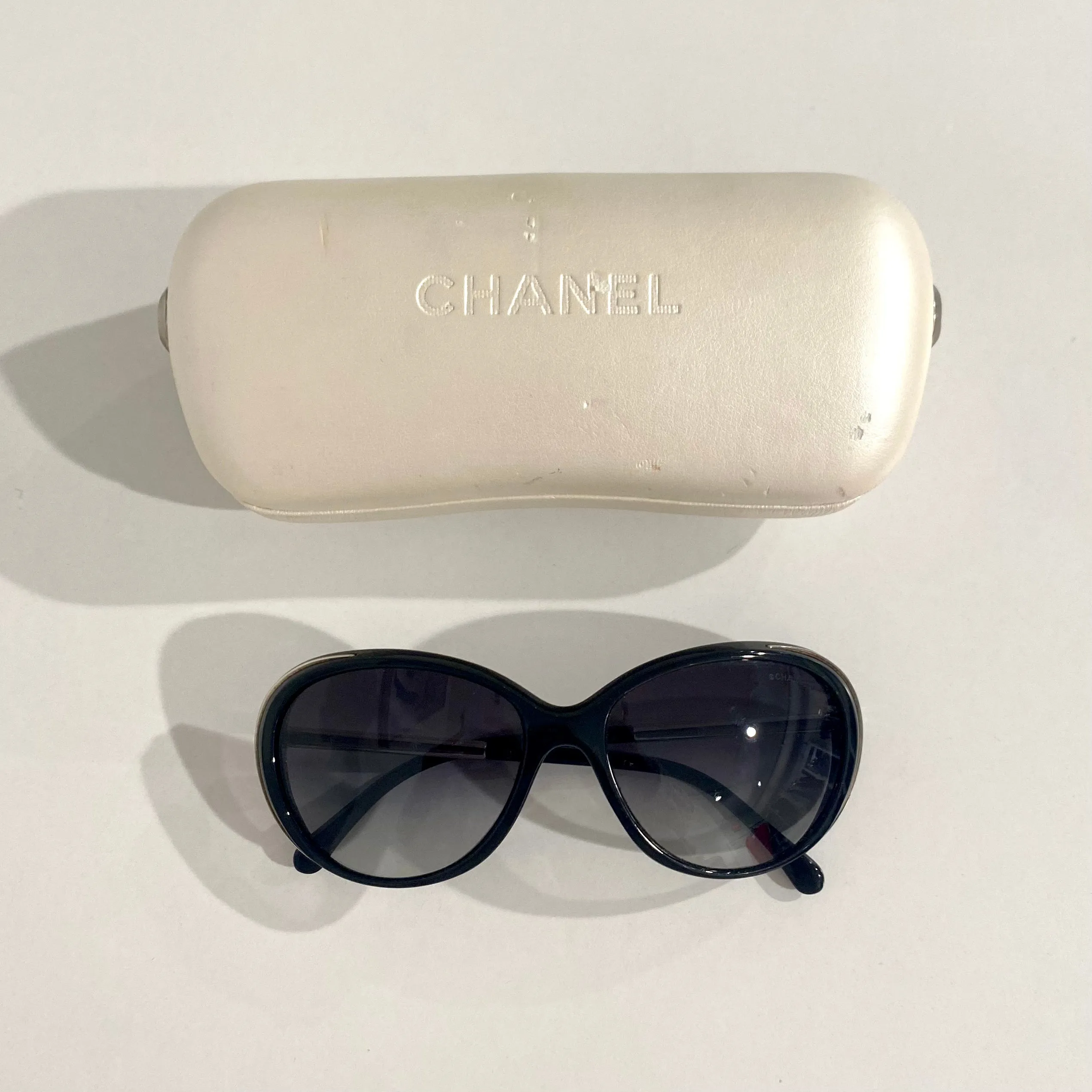 Chanel Black & Silver CC Sunglasses