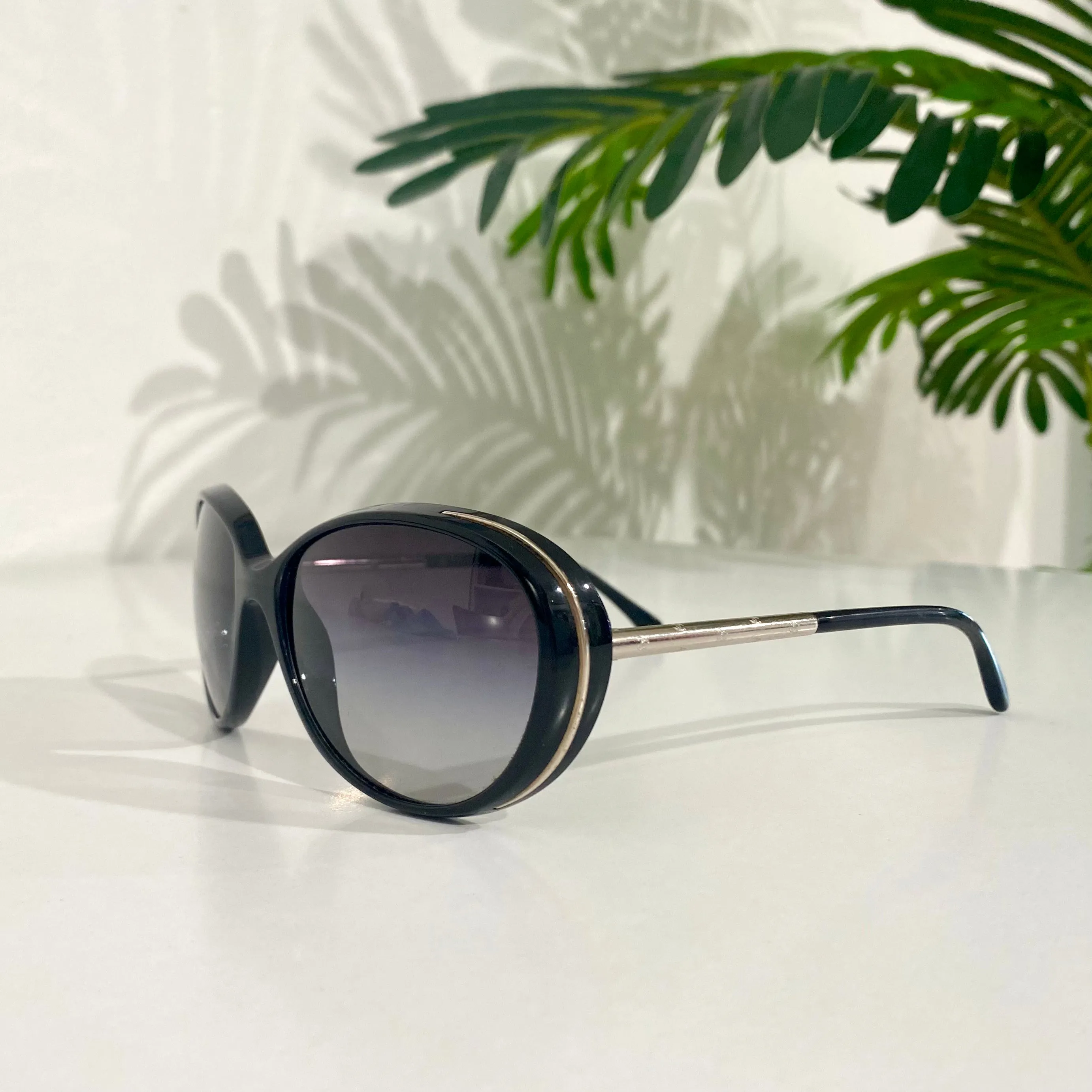 Chanel Black & Silver CC Sunglasses