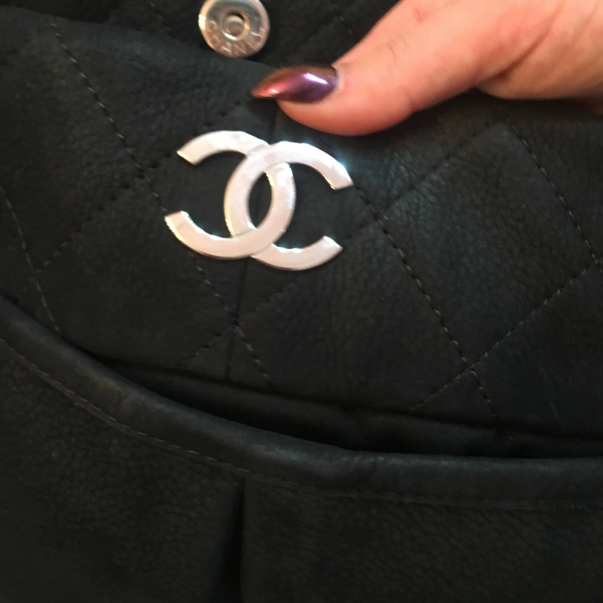 Chanel caviar quilted bowler bag