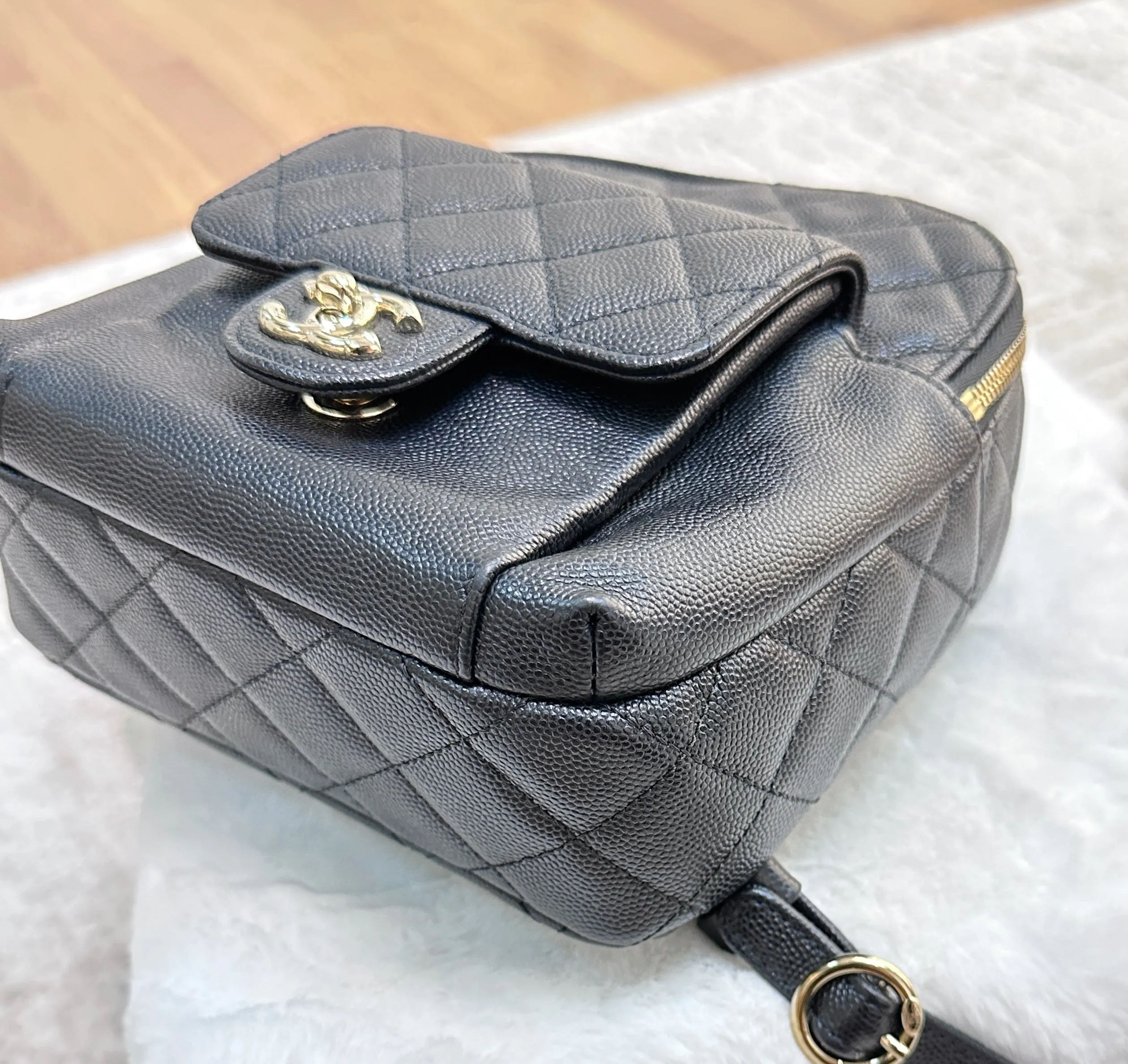 CHANEL Caviar Quilted Small CC Day Backpack Black