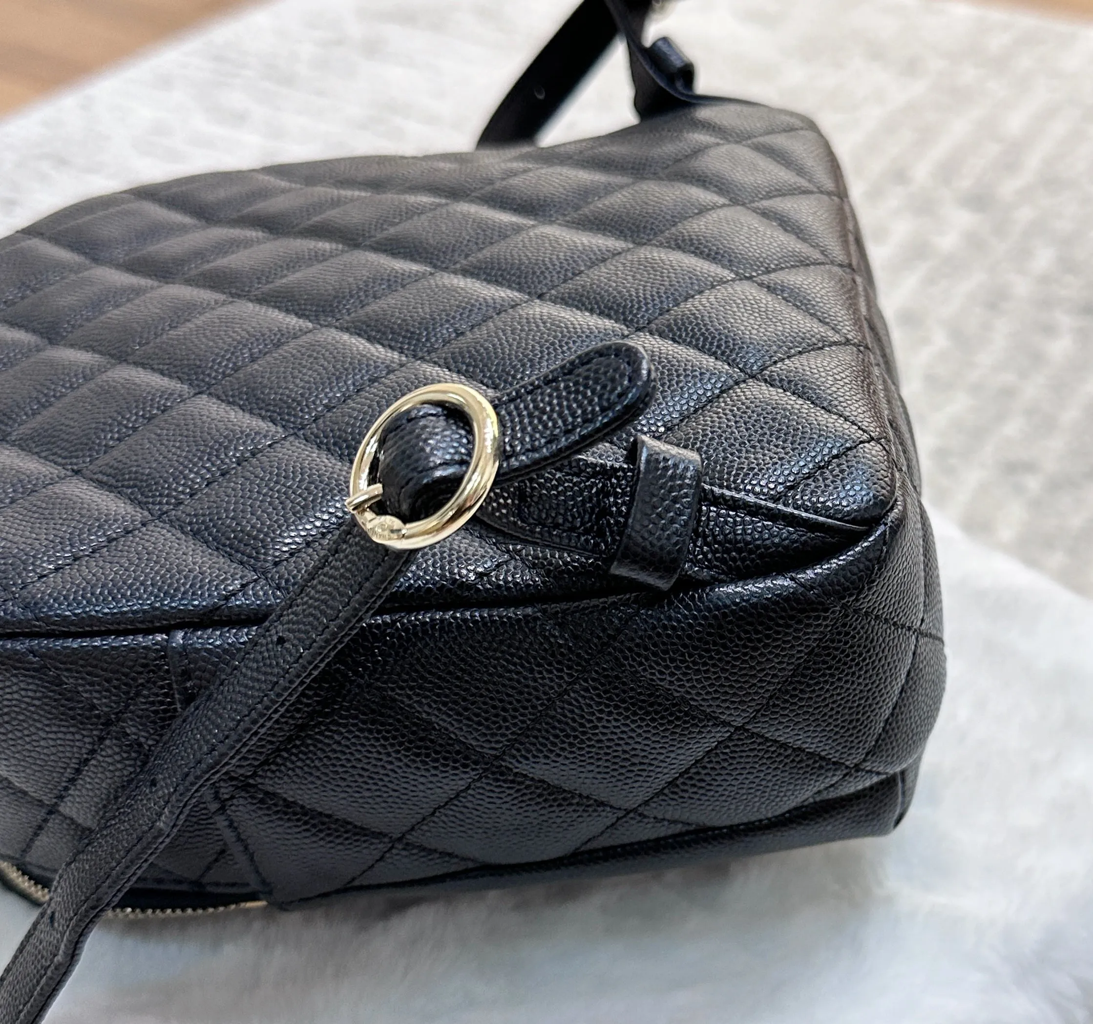 CHANEL Caviar Quilted Small CC Day Backpack Black