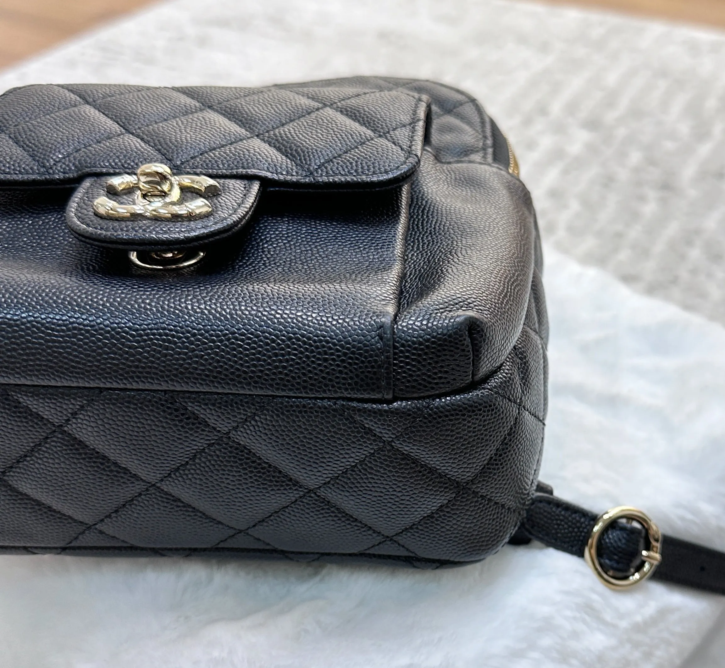 CHANEL Caviar Quilted Small CC Day Backpack Black