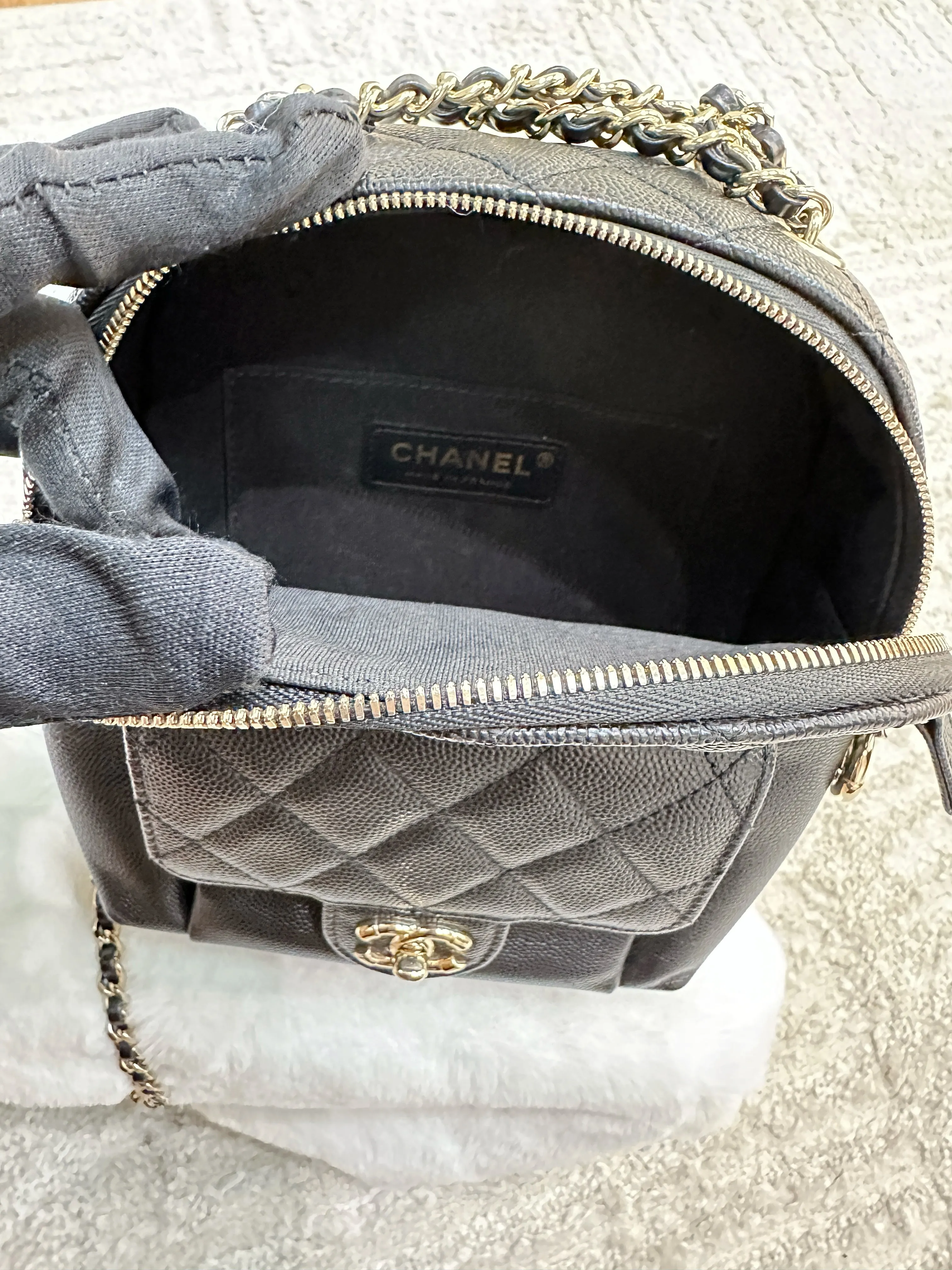 CHANEL Caviar Quilted Small CC Day Backpack Black