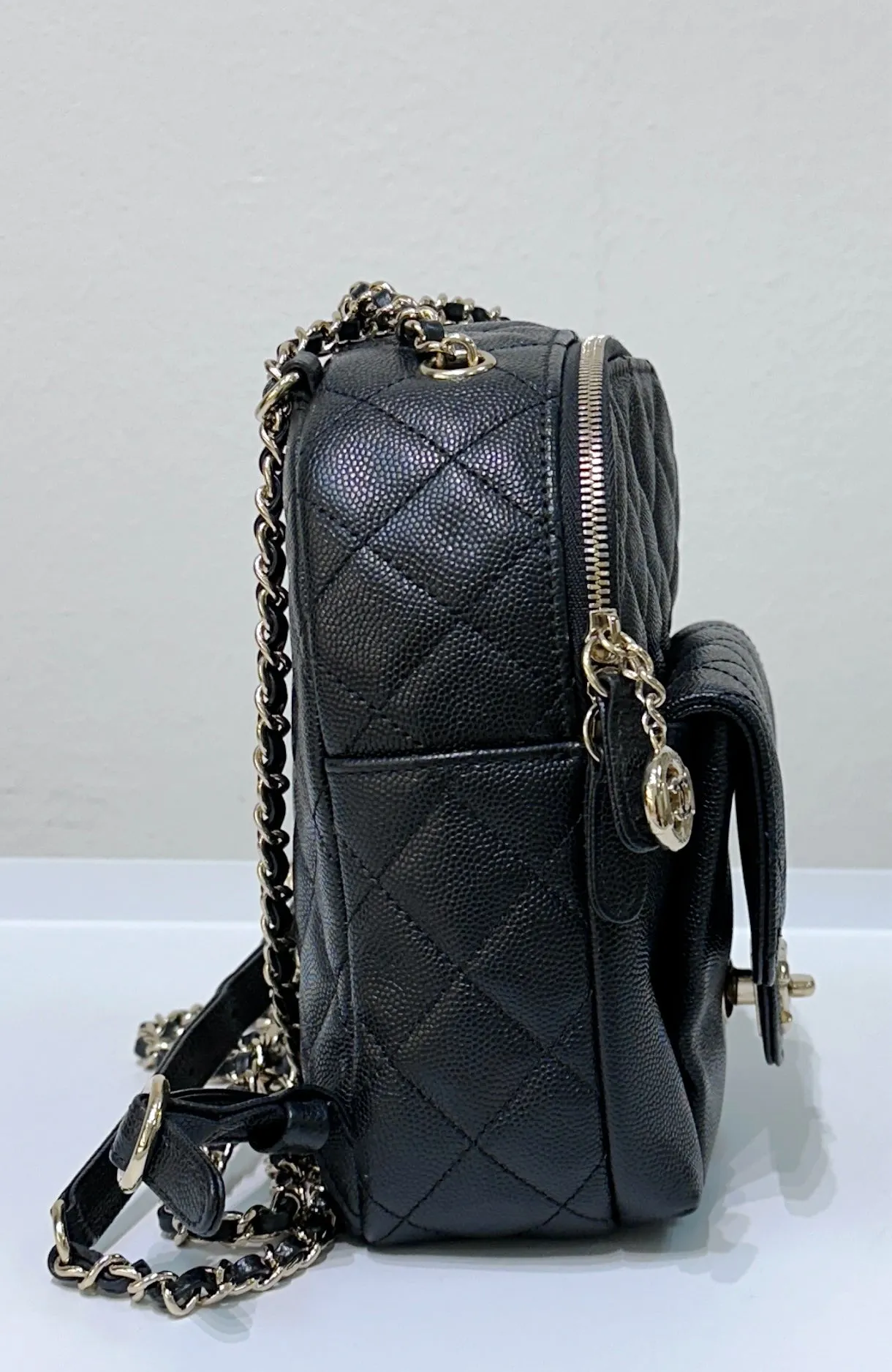 CHANEL Caviar Quilted Small CC Day Backpack Black