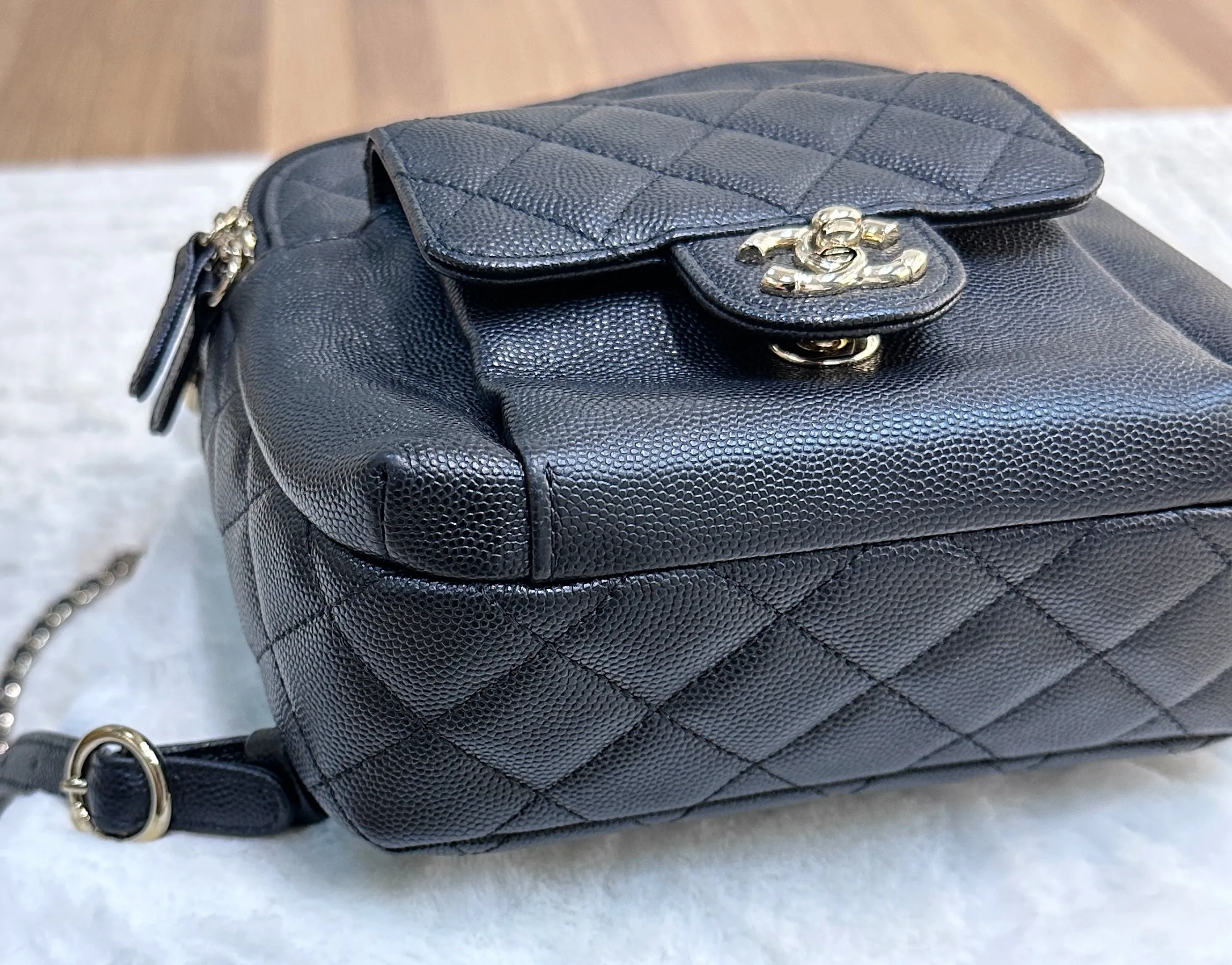 CHANEL Caviar Quilted Small CC Day Backpack Black