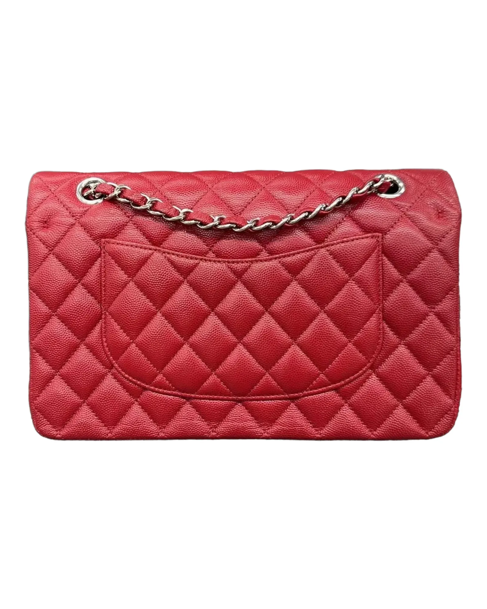 CHANEL Medium Classic Flap 17B Red Caviar