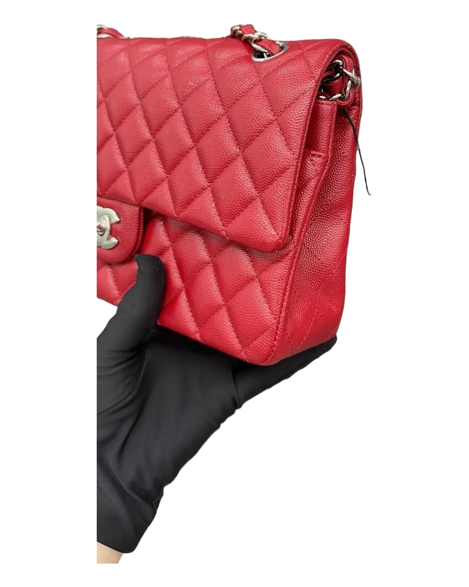 CHANEL Medium Classic Flap 17B Red Caviar