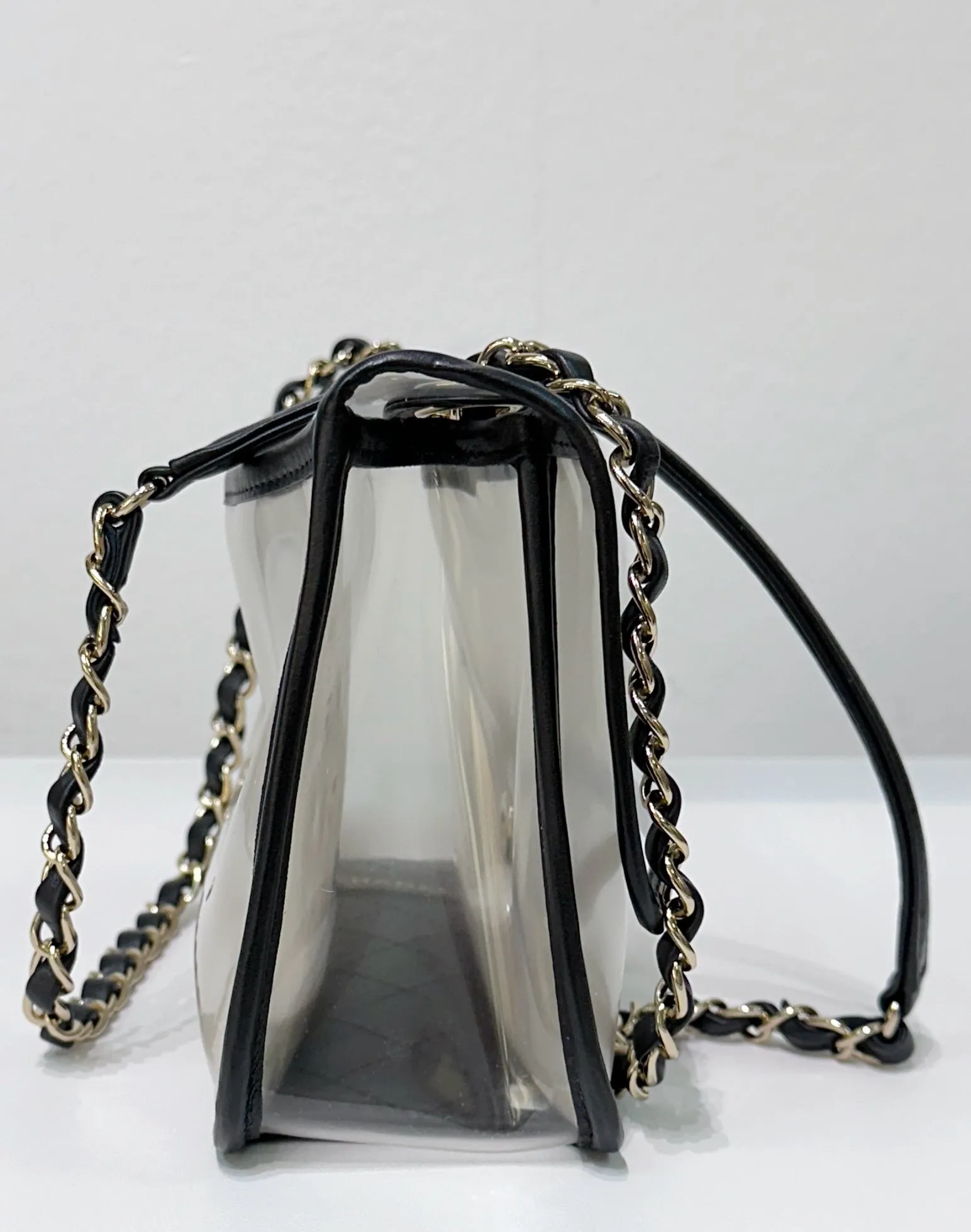 Chanel Medium Lambskin PVC Coco Sand Flap Black Bag