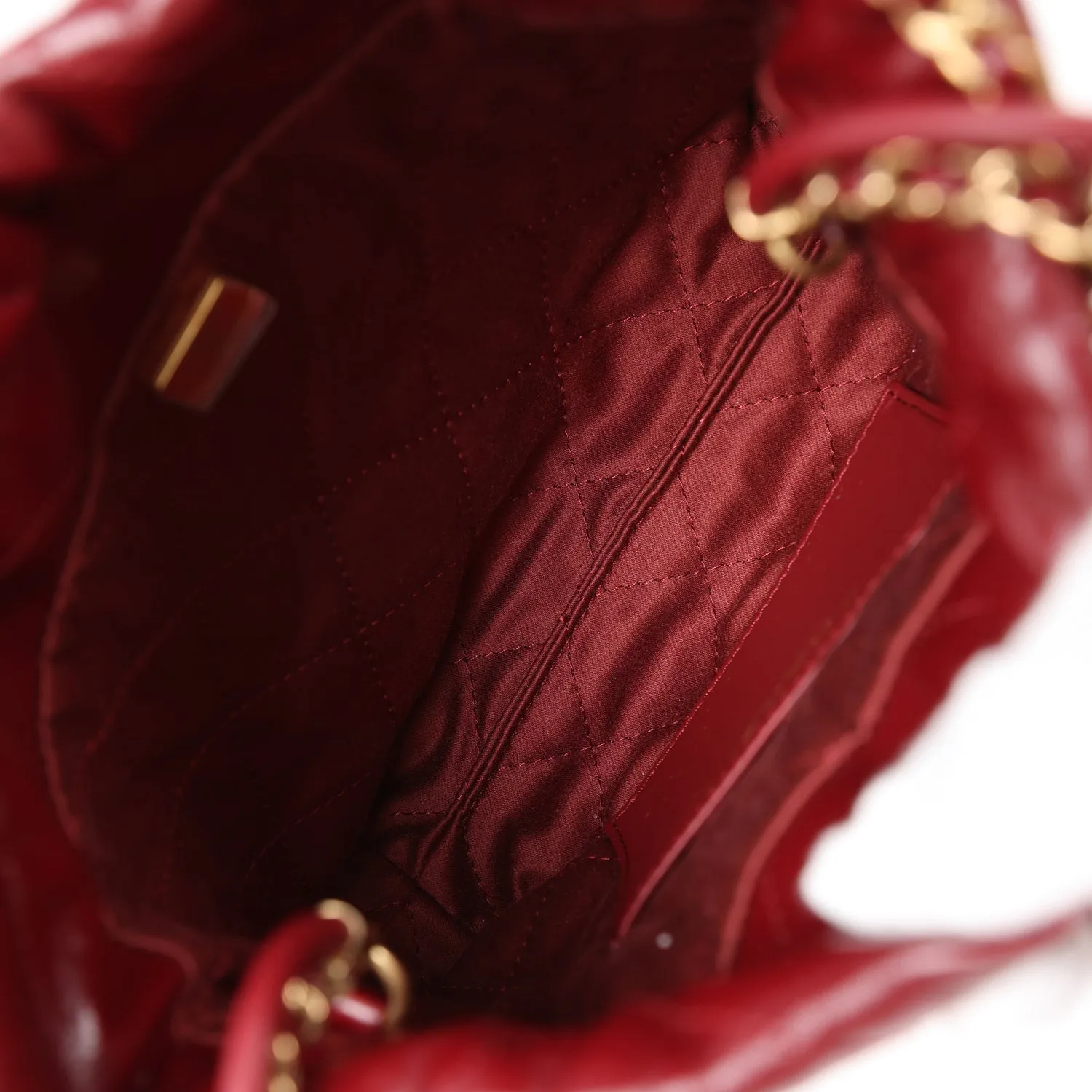 Chanel Mini 22 Bag Burgundy Calfskin Gold Hardware