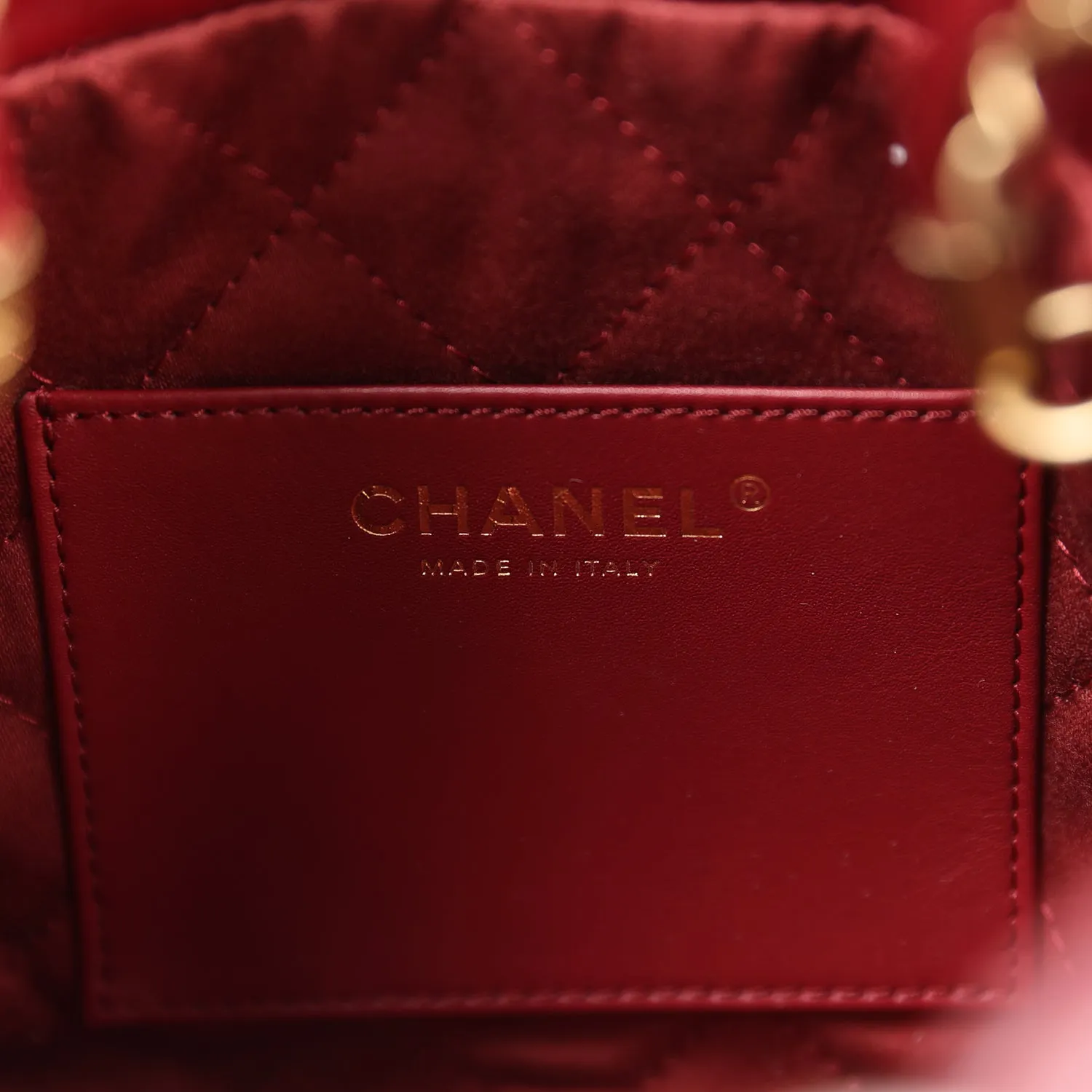 Chanel Mini 22 Bag Burgundy Calfskin Gold Hardware