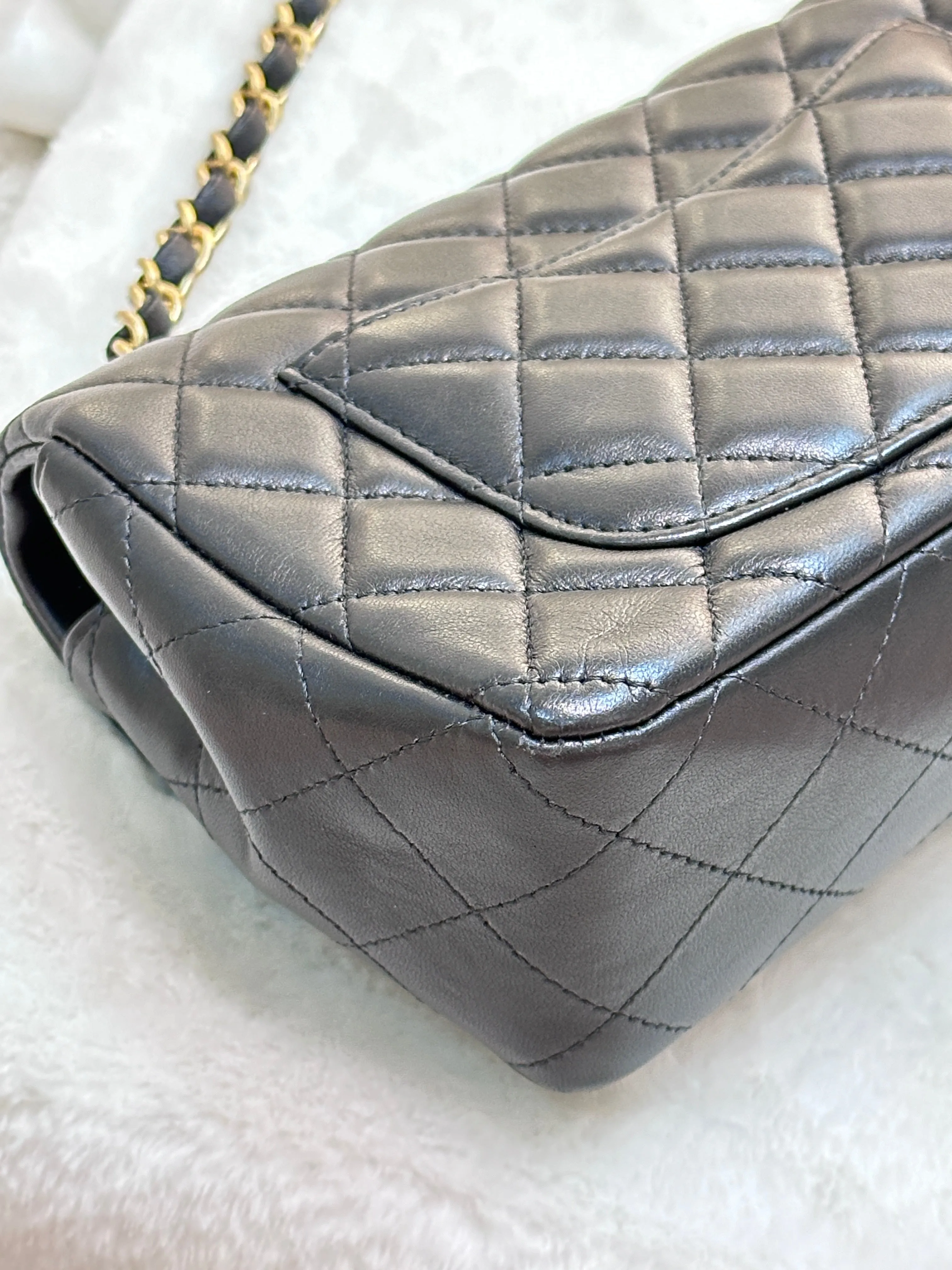 Chanel Mini Lambskin Quilted Egyptian Amulet Rectangular Flap Black GHW