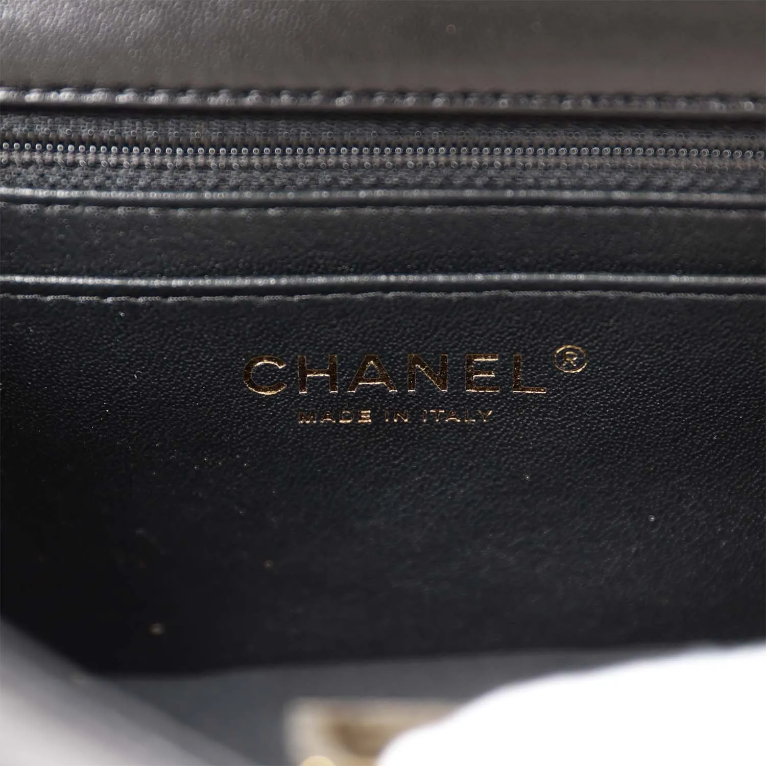 Chanel Mini Square Flap Bag Black Lambskin Light Gold Hardware