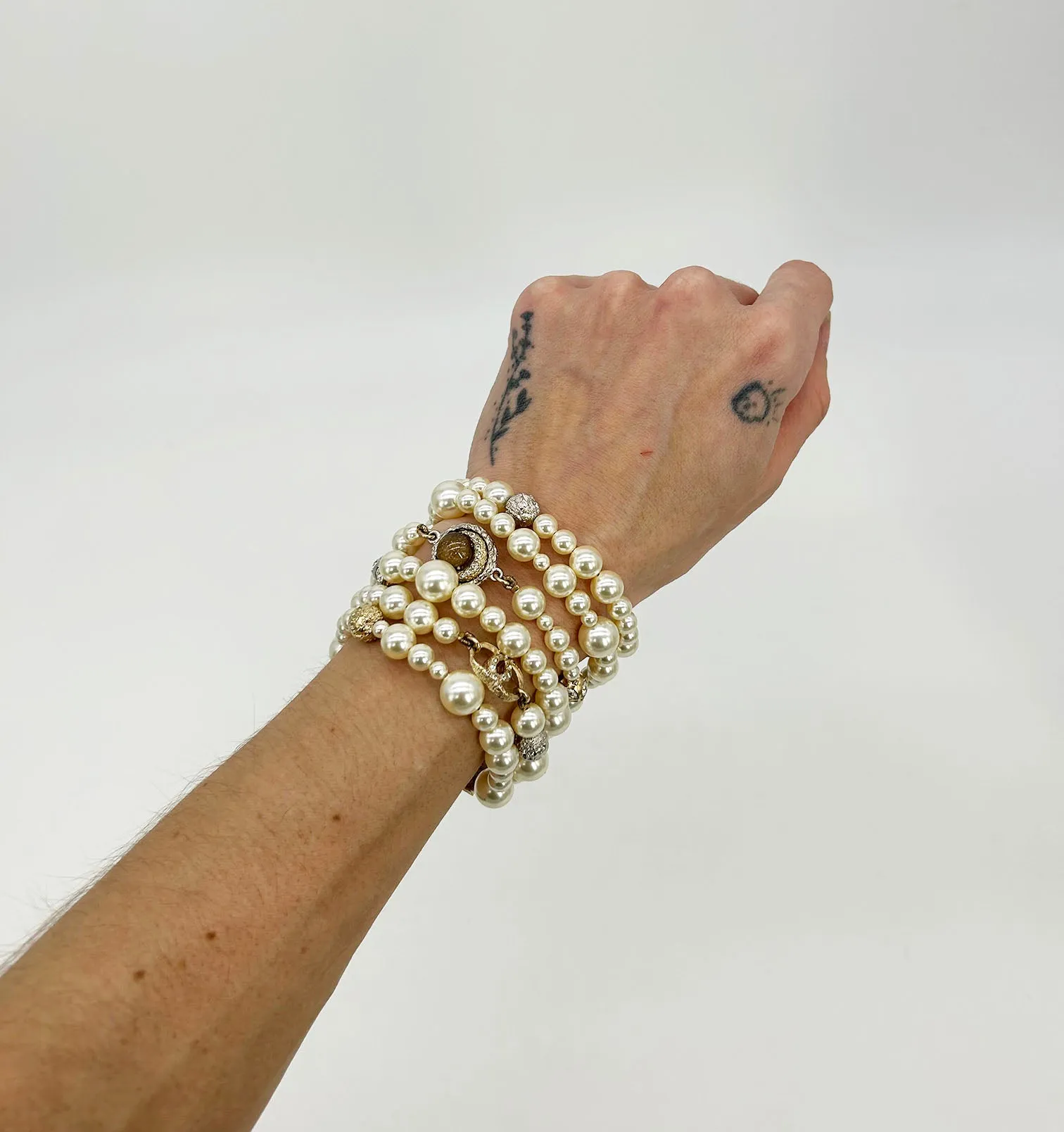 Chanel Pearl Strand Charm Bracelet