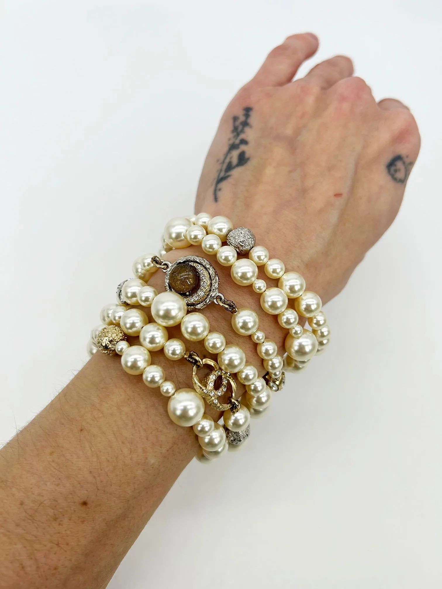 Chanel Pearl Strand Charm Bracelet