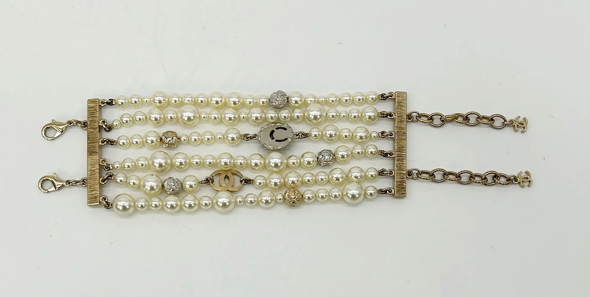 Chanel Pearl Strand Charm Bracelet