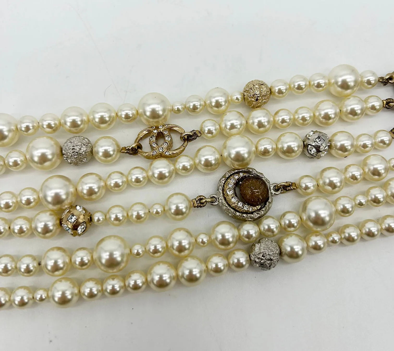 Chanel Pearl Strand Charm Bracelet