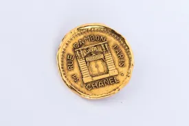 Chanel Vintage 31 Rue Cambon Gold Medallion Brooch, no Dust Cover & Box