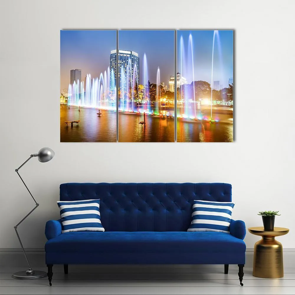 City Square Music Fountain Canvas Wall Art