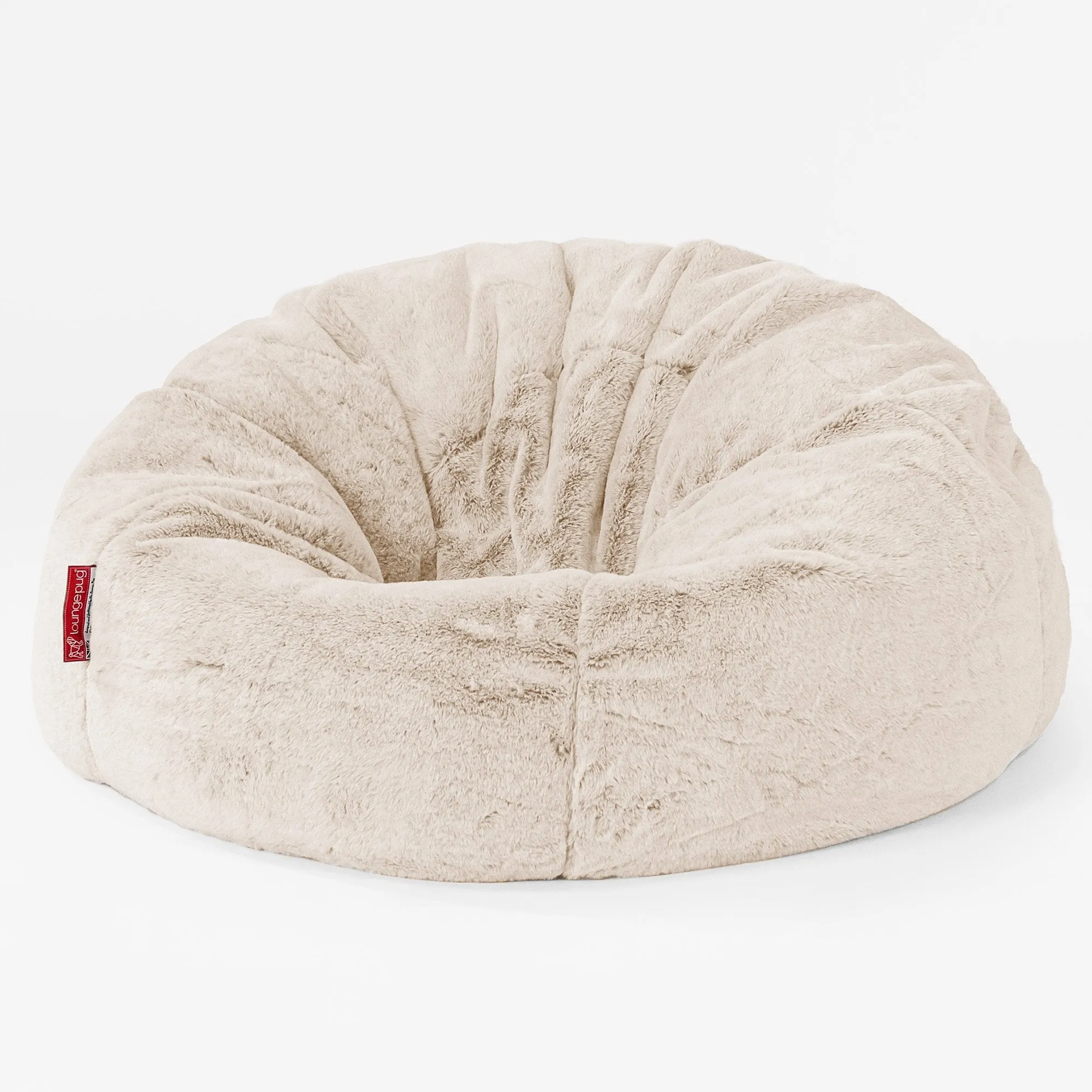 Classic Bean Bag Chair - Fluffy Faux Fur Rabbit White