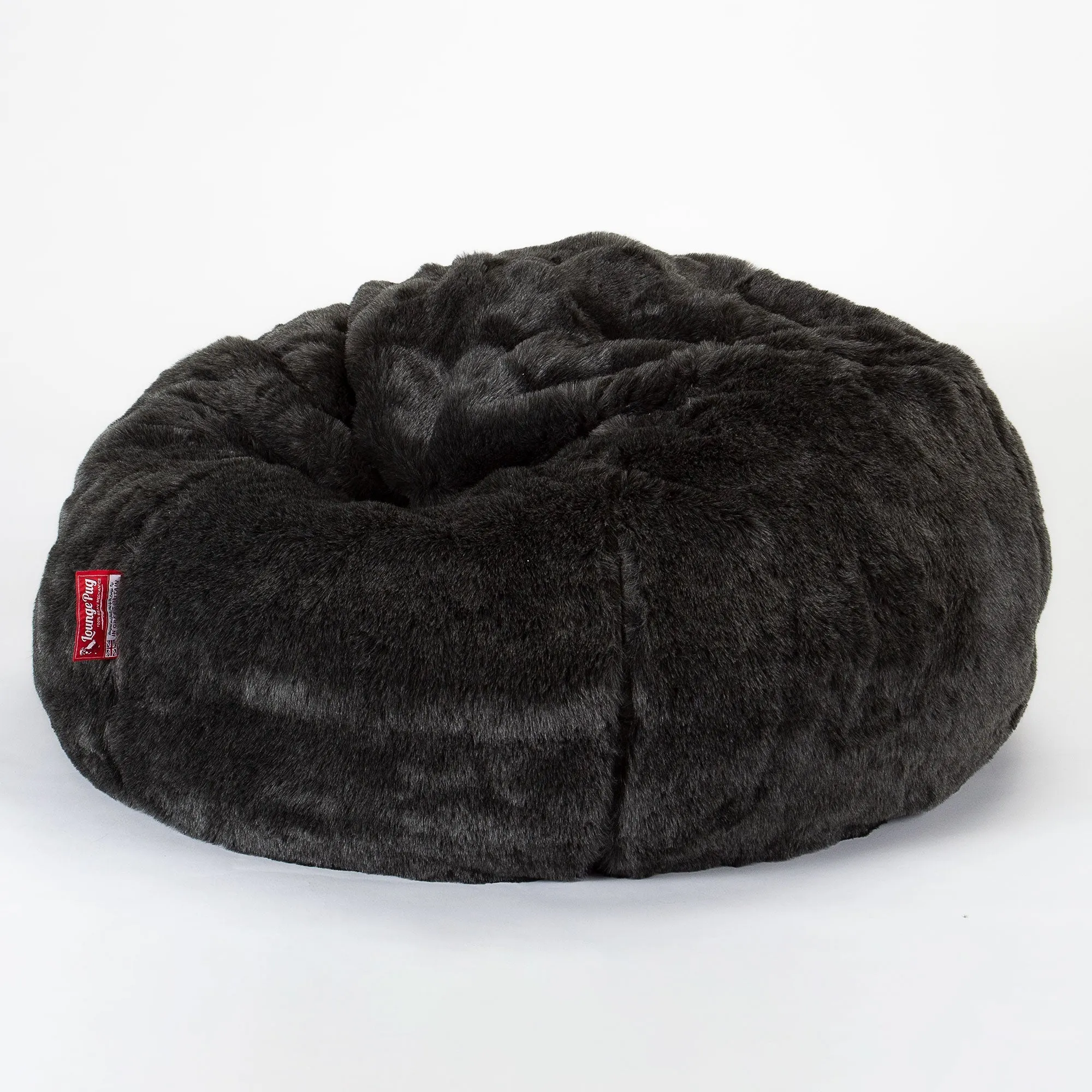 CloudSac Kids Memory Foam Giant Children's Bean Bag 2-12 yr - Faux Fur Sheepskin Black