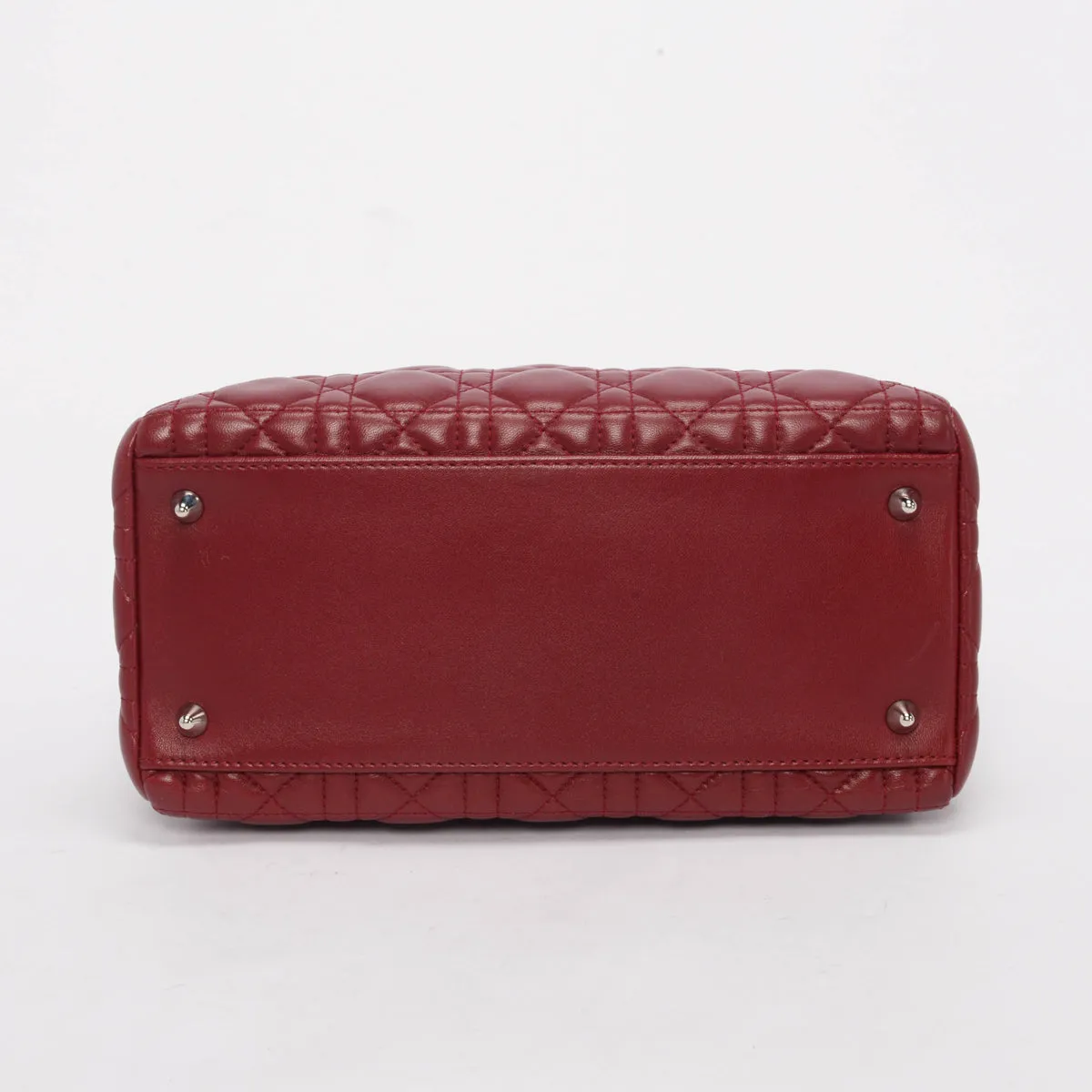 Dior Burgundy Cannage Lambskin Medium Lady Dior