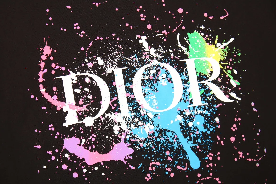 Dior Color Splash Graphic T-Shirt - Black