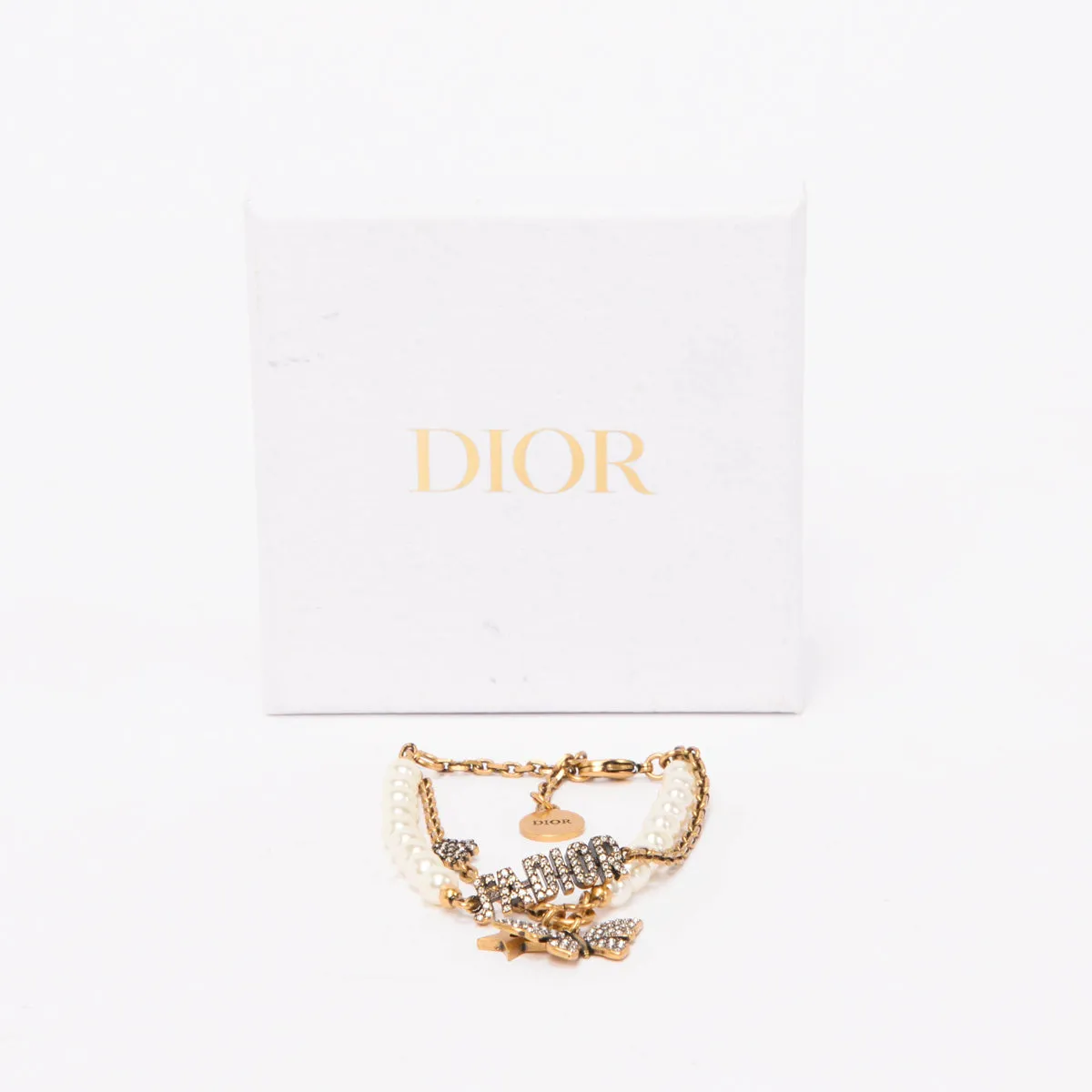 Dior Crystal & Pearl J'Adior Butterfly Bracelet