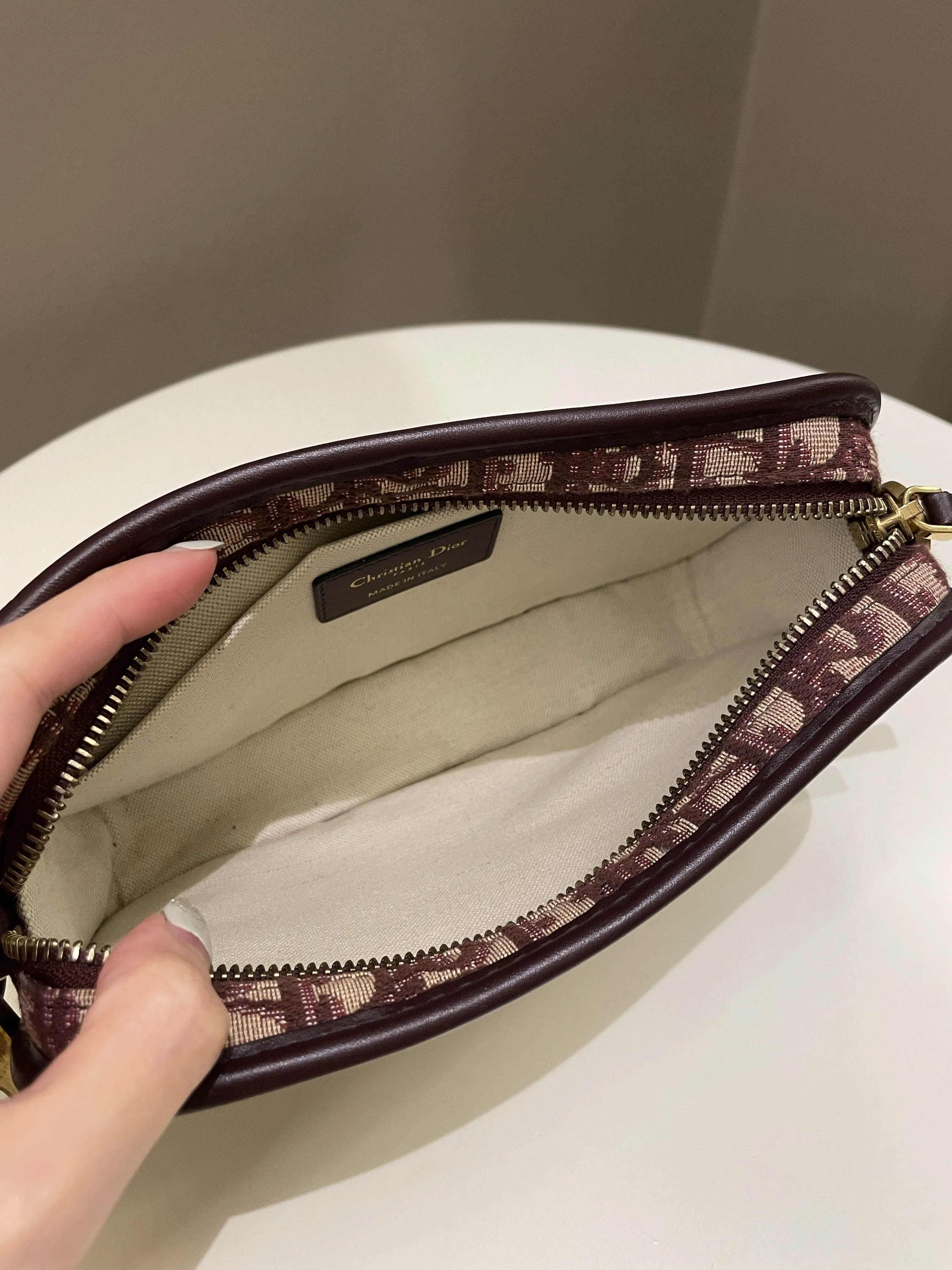 Dior Diorquake Clutch Bag w Strap Red Oblique