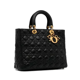 Dior Lady Dior Large Black Cannage Quilted Leather