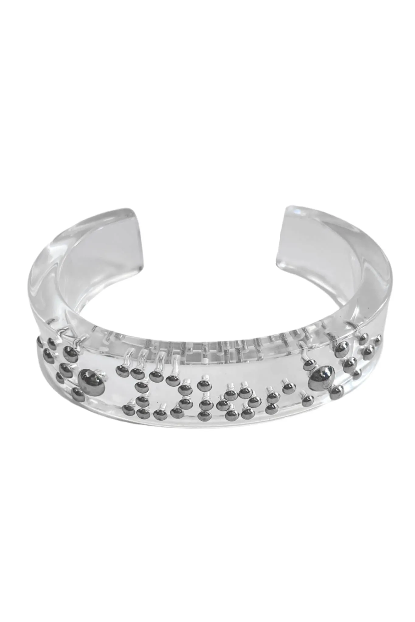 DIOR LUCITE BRACELET WITH SILVER STUDS