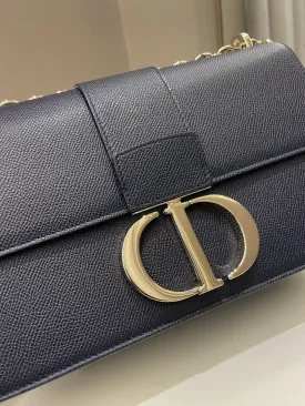 Dior Montaigne 30 Bag Navy Grained Leather