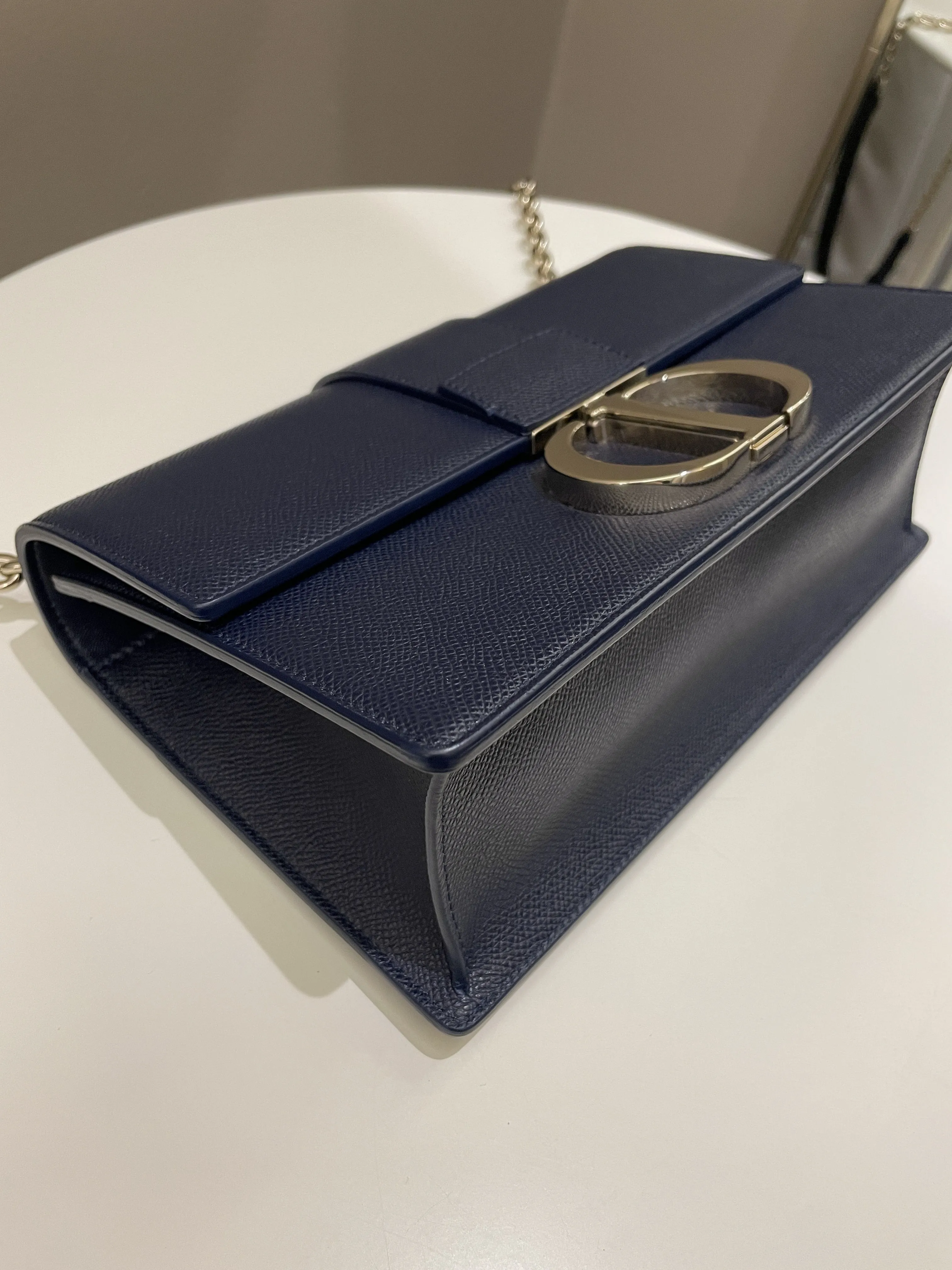 Dior Montaigne 30 Bag Navy Grained Leather