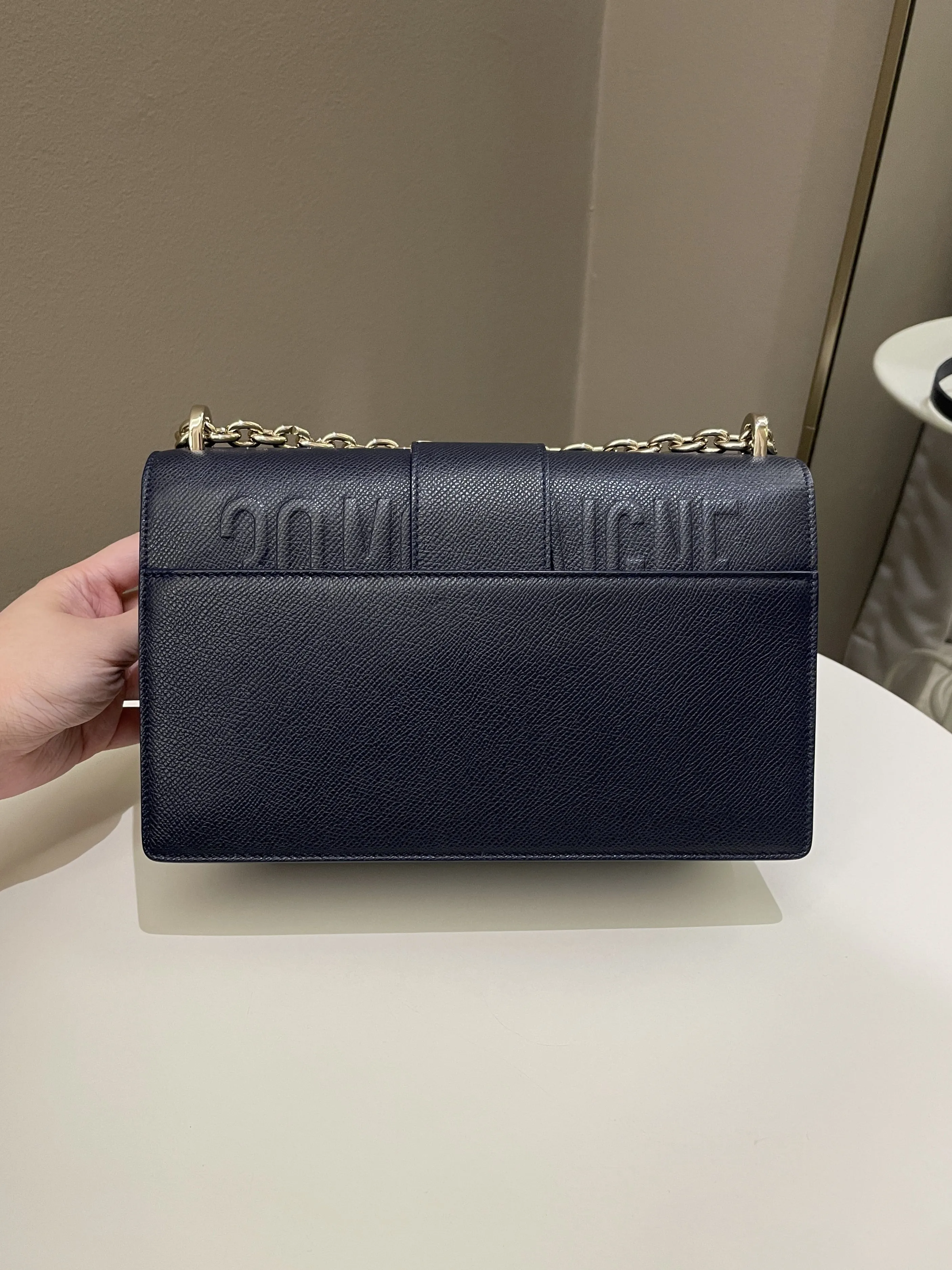 Dior Montaigne 30 Bag Navy Grained Leather